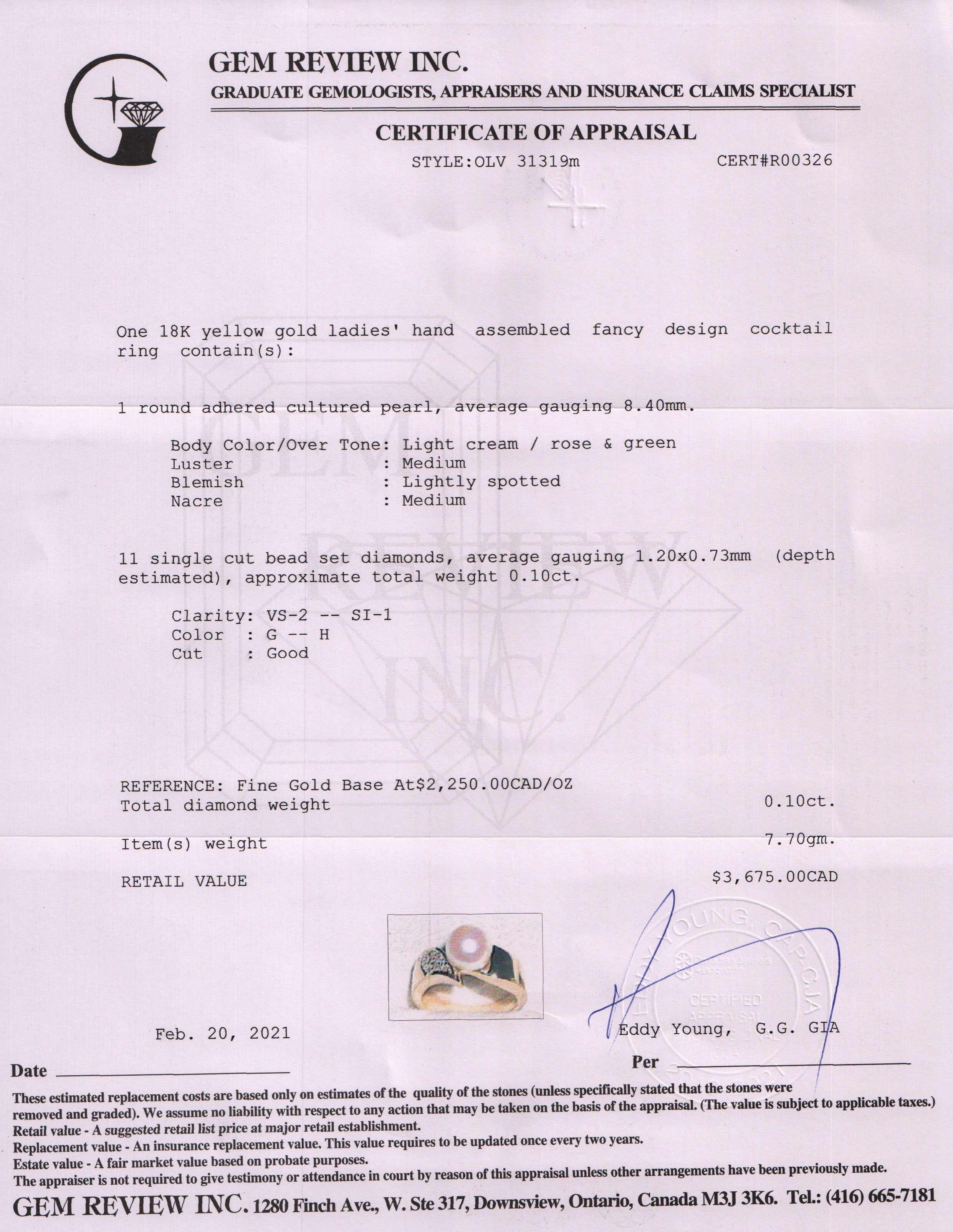 Pearl & Diamond Cocktail Ring