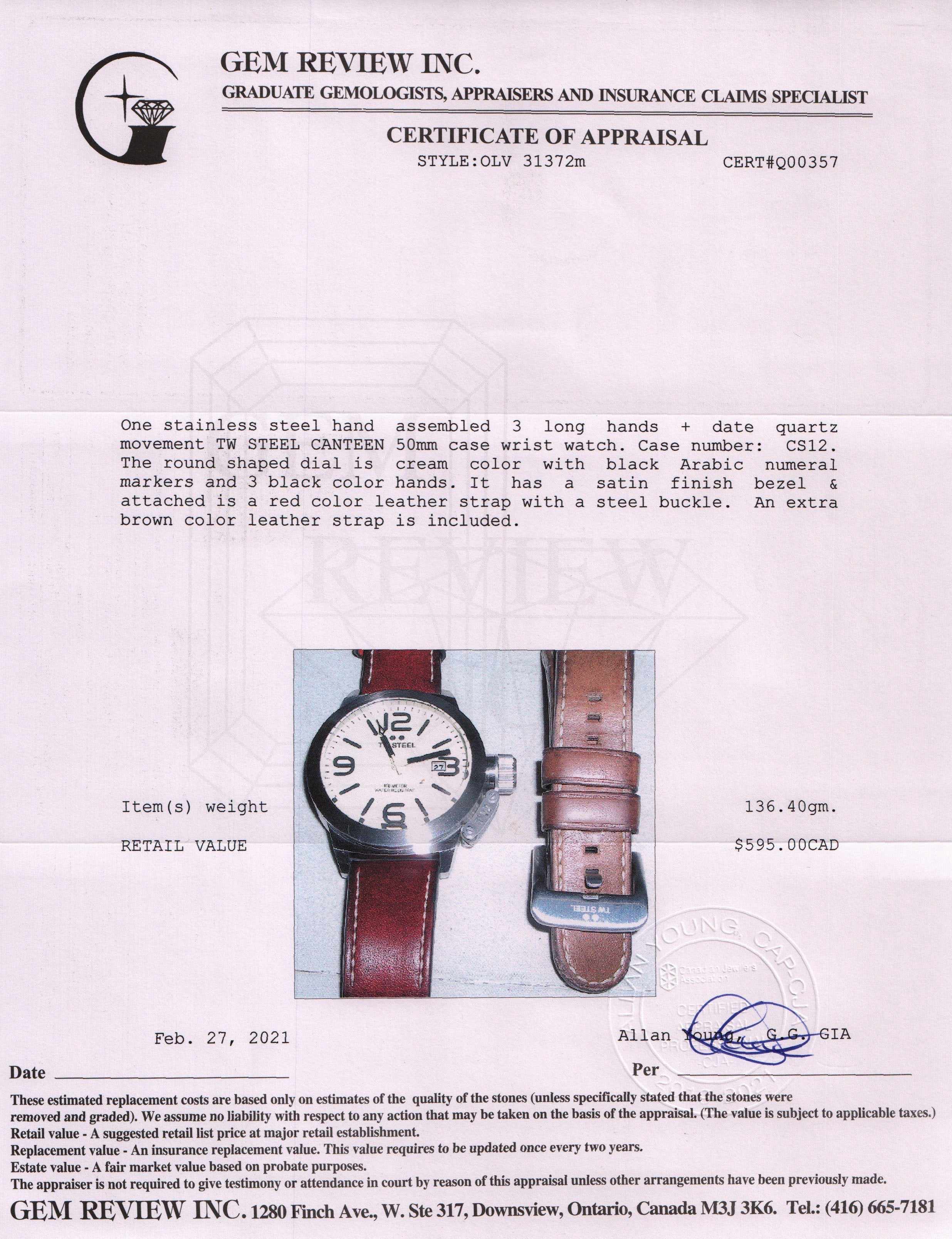 TW Steel Classic Canteen Watch w/ Box