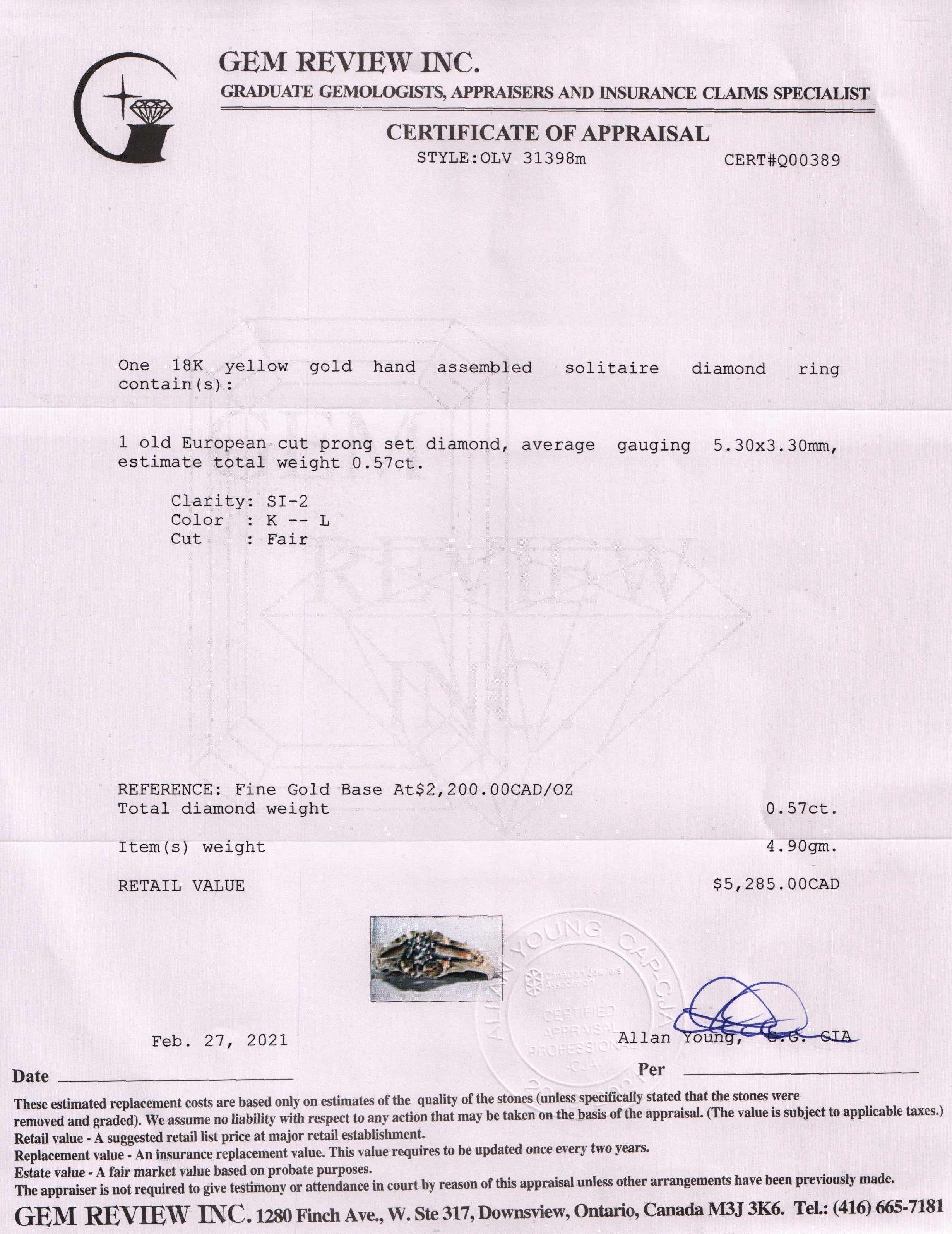 Antique Solitaire Diamond Ring