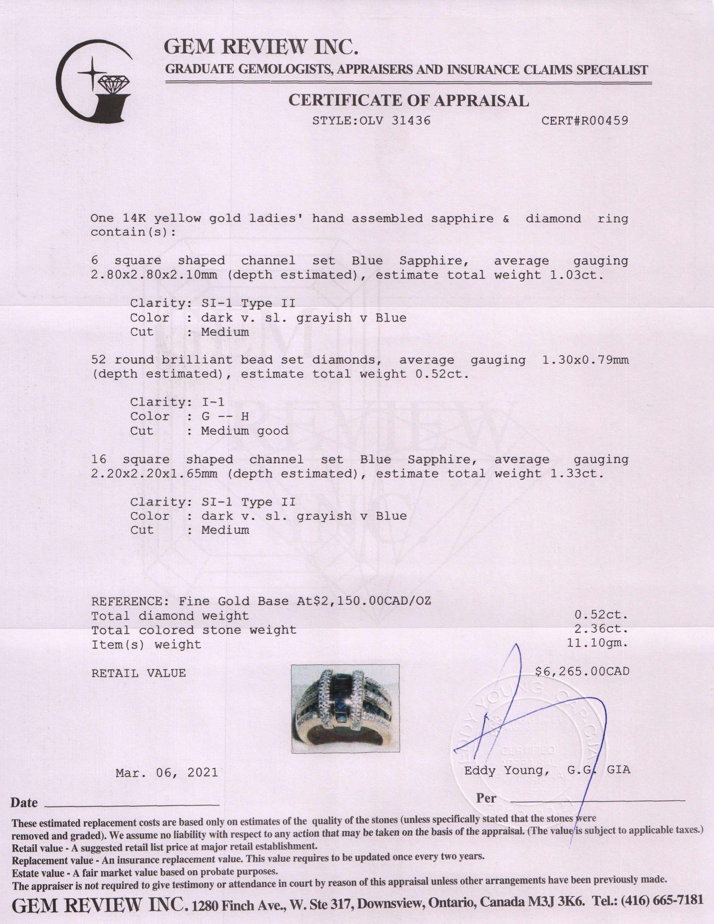 Blue Sapphire & Diamond Ring