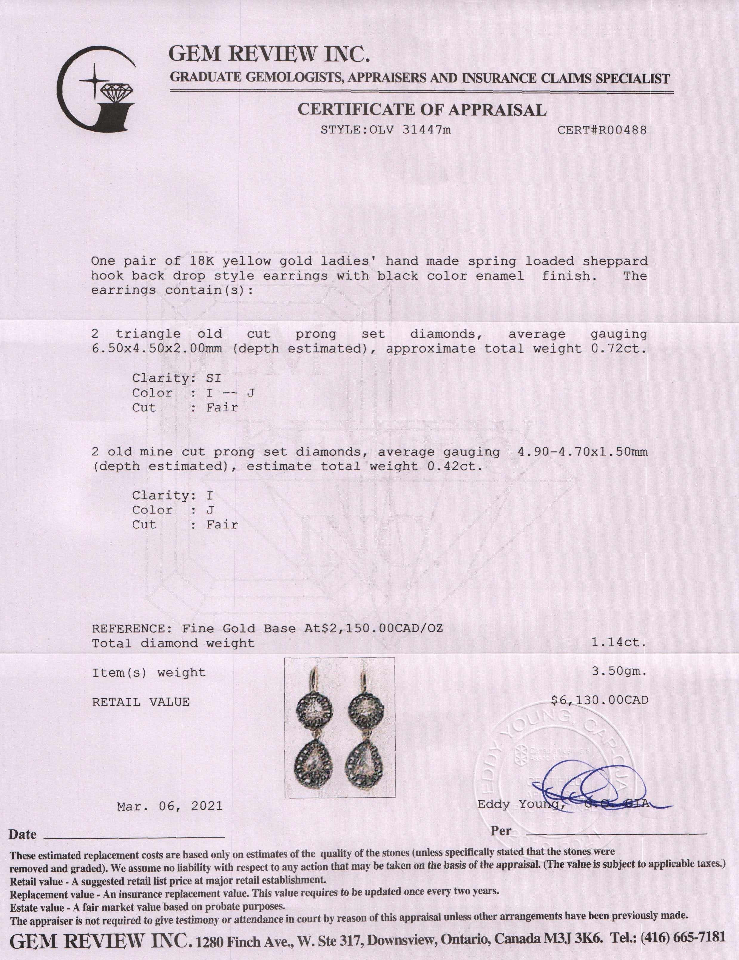 Antique Diamond Drop Earrings