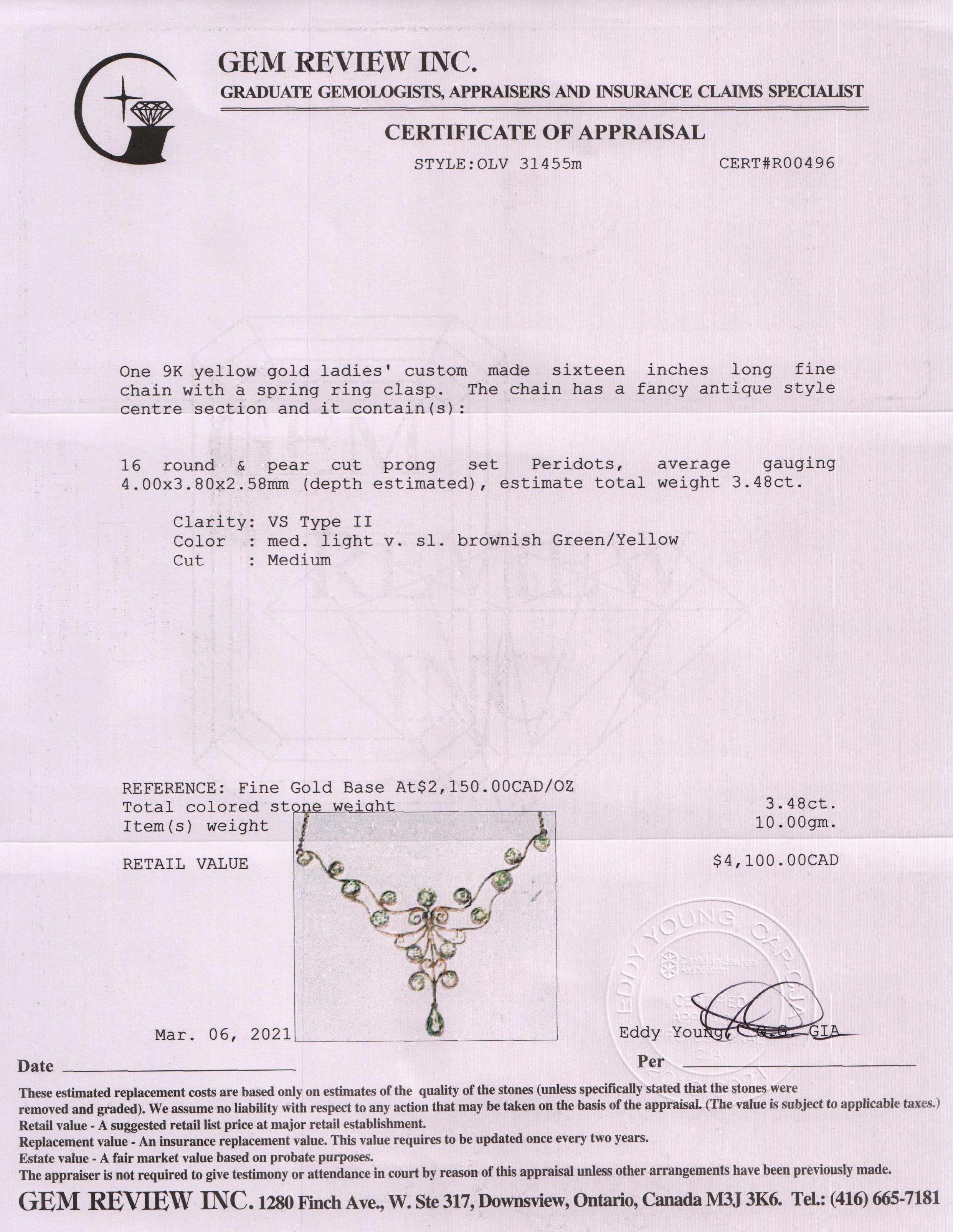 Antique Peridot Necklace