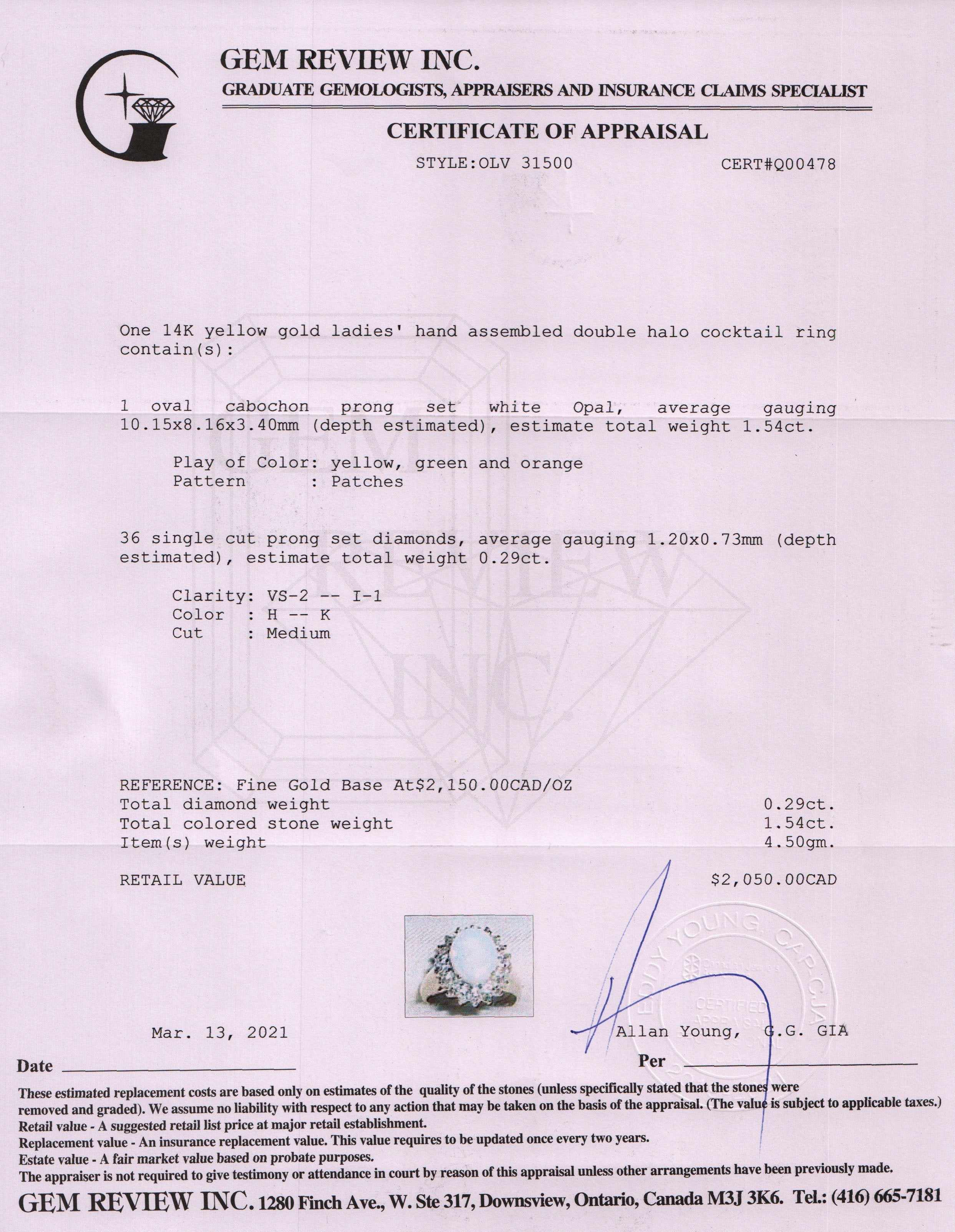 Opal & Diamond Cocktail Ring