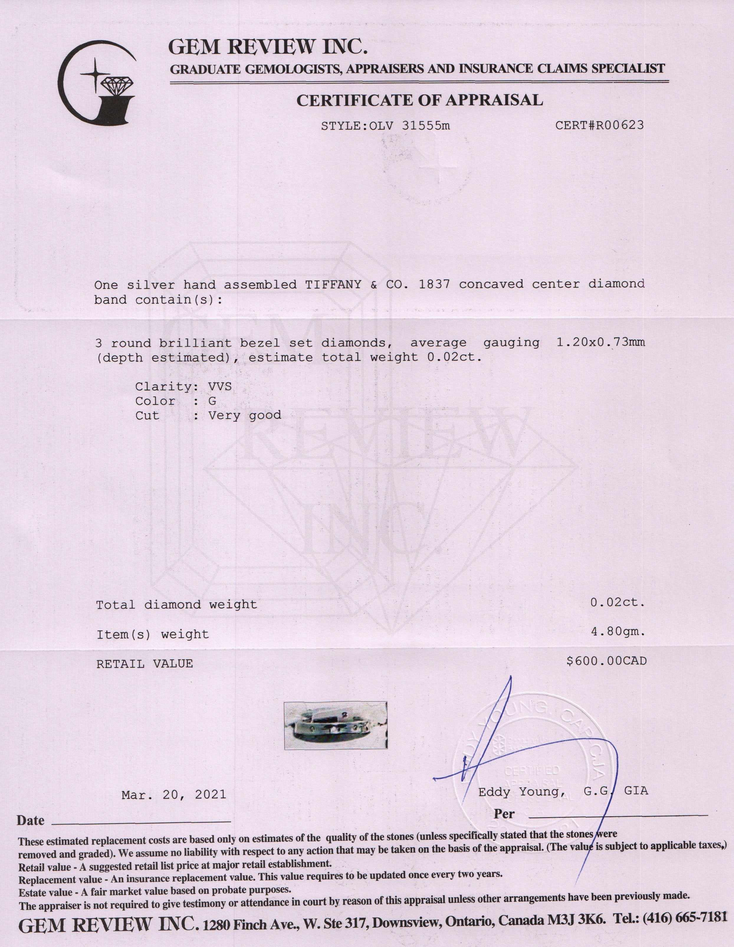 Tiffany & Co. 1837 Diamond Circle Ring