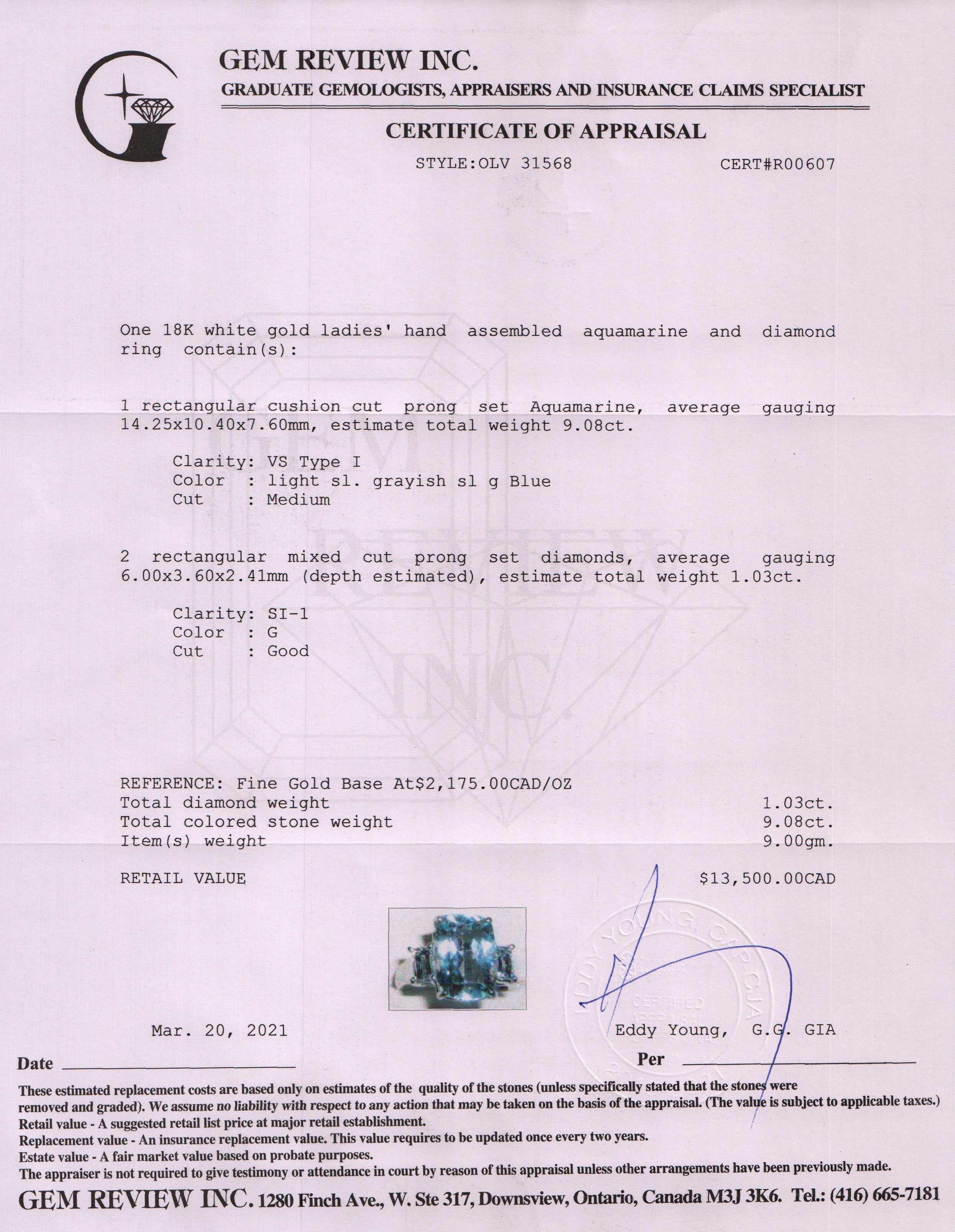 Aquamarine & Diamond Cocktail Ring