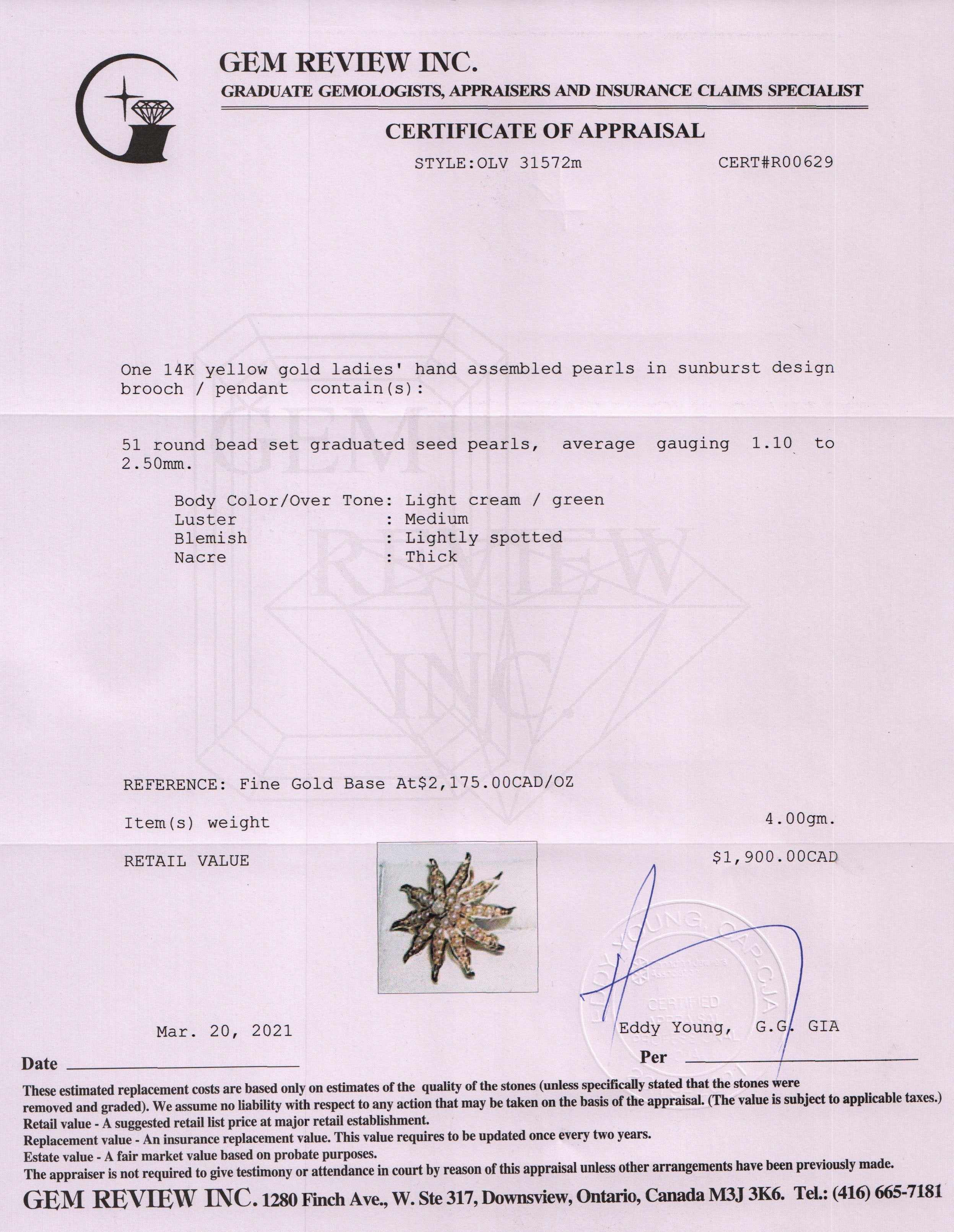 Antique Sunburst Seed Pearl Brooch/Pendant