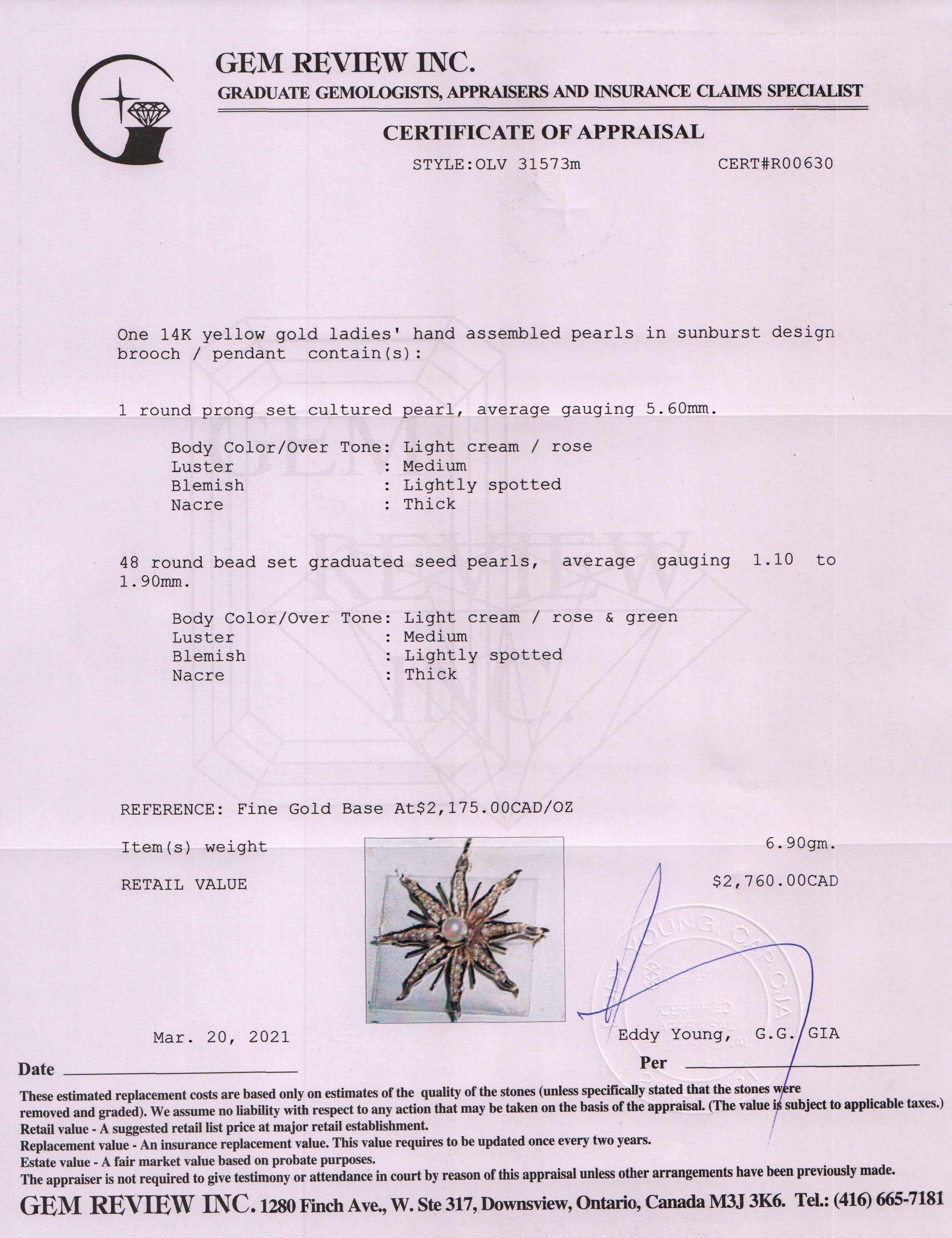 Antique Sunburst Seed Pearl Brooch/Pendant