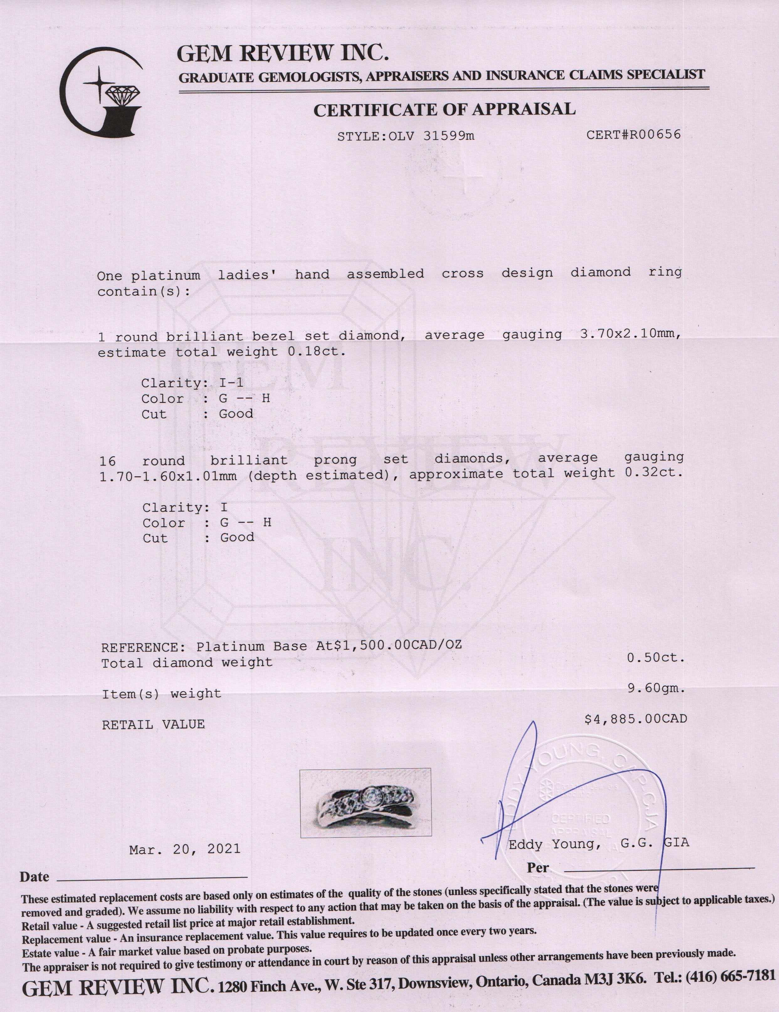 Diamond Crossover Ring