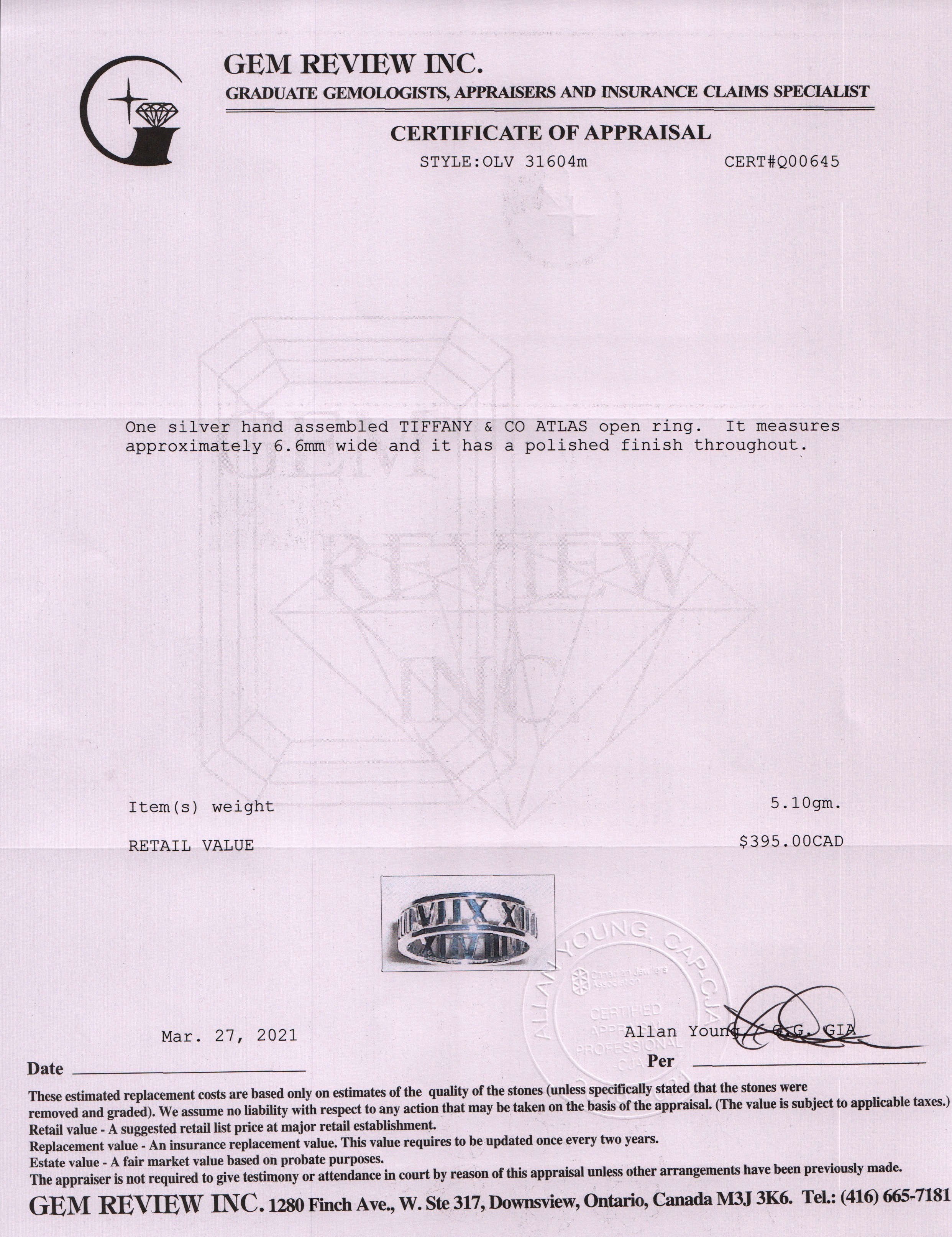 Tiffany & Co. Atlas Open Ring