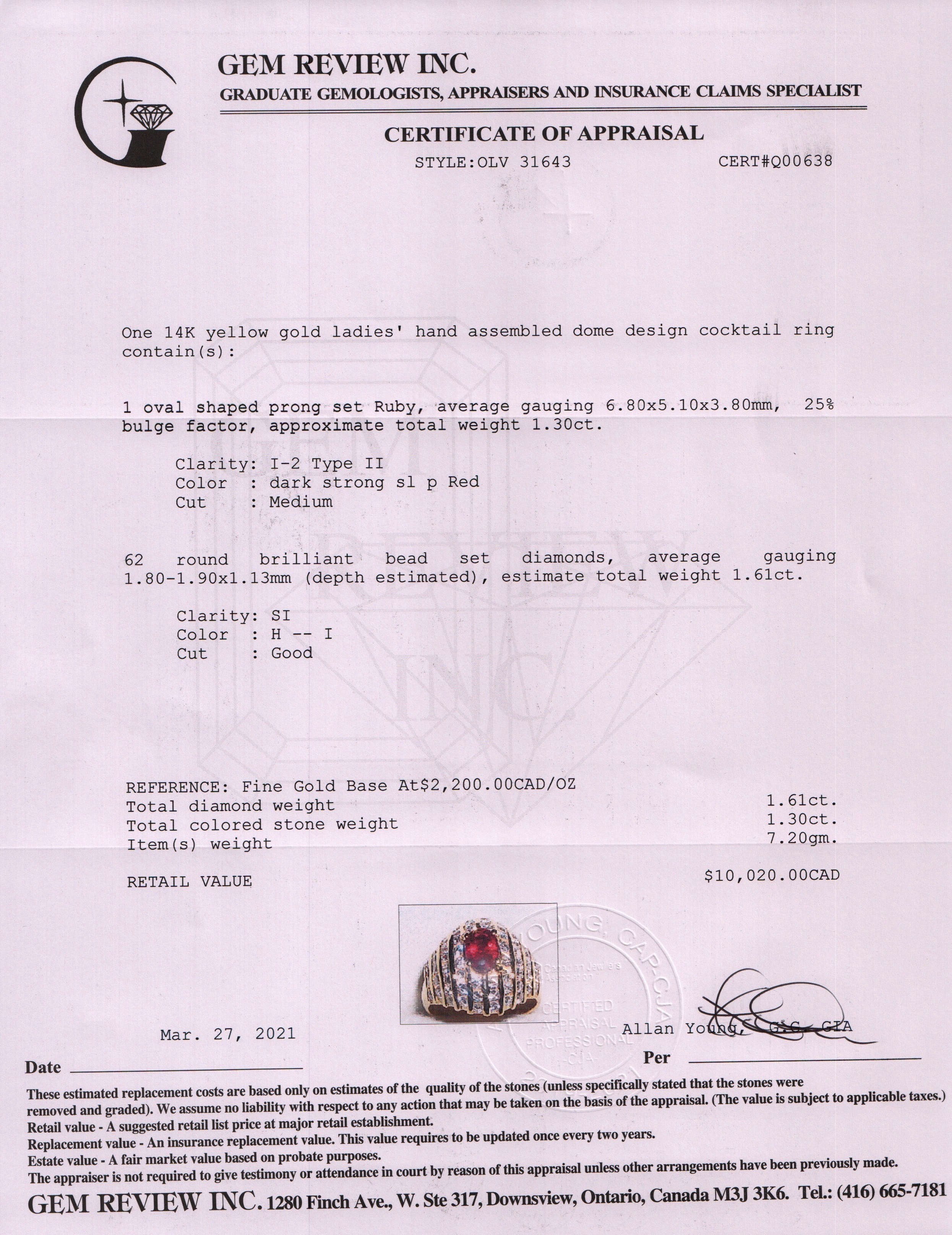 Ruby and Diamond Cocktail Ring