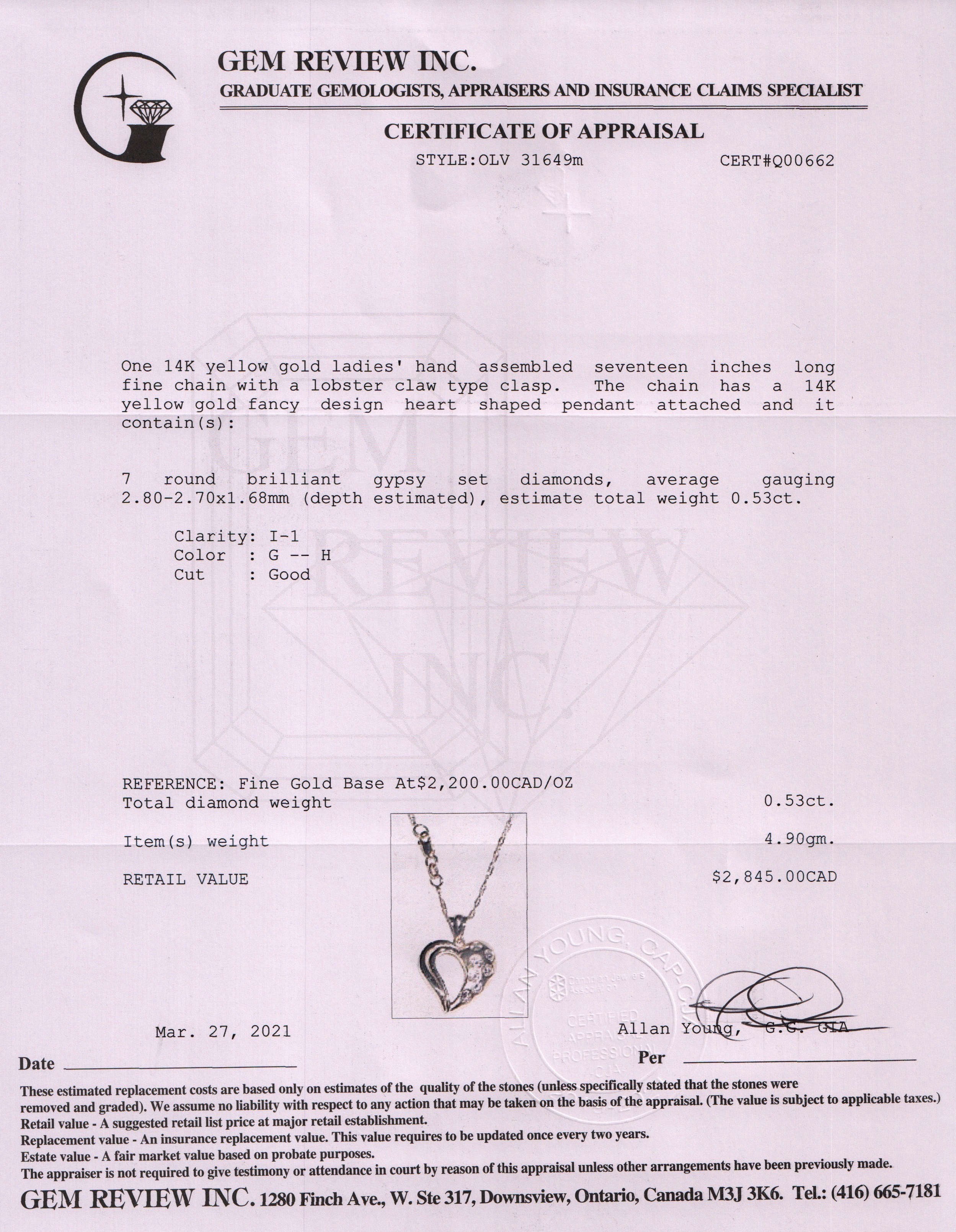 Diamond Heart Pendant Necklace