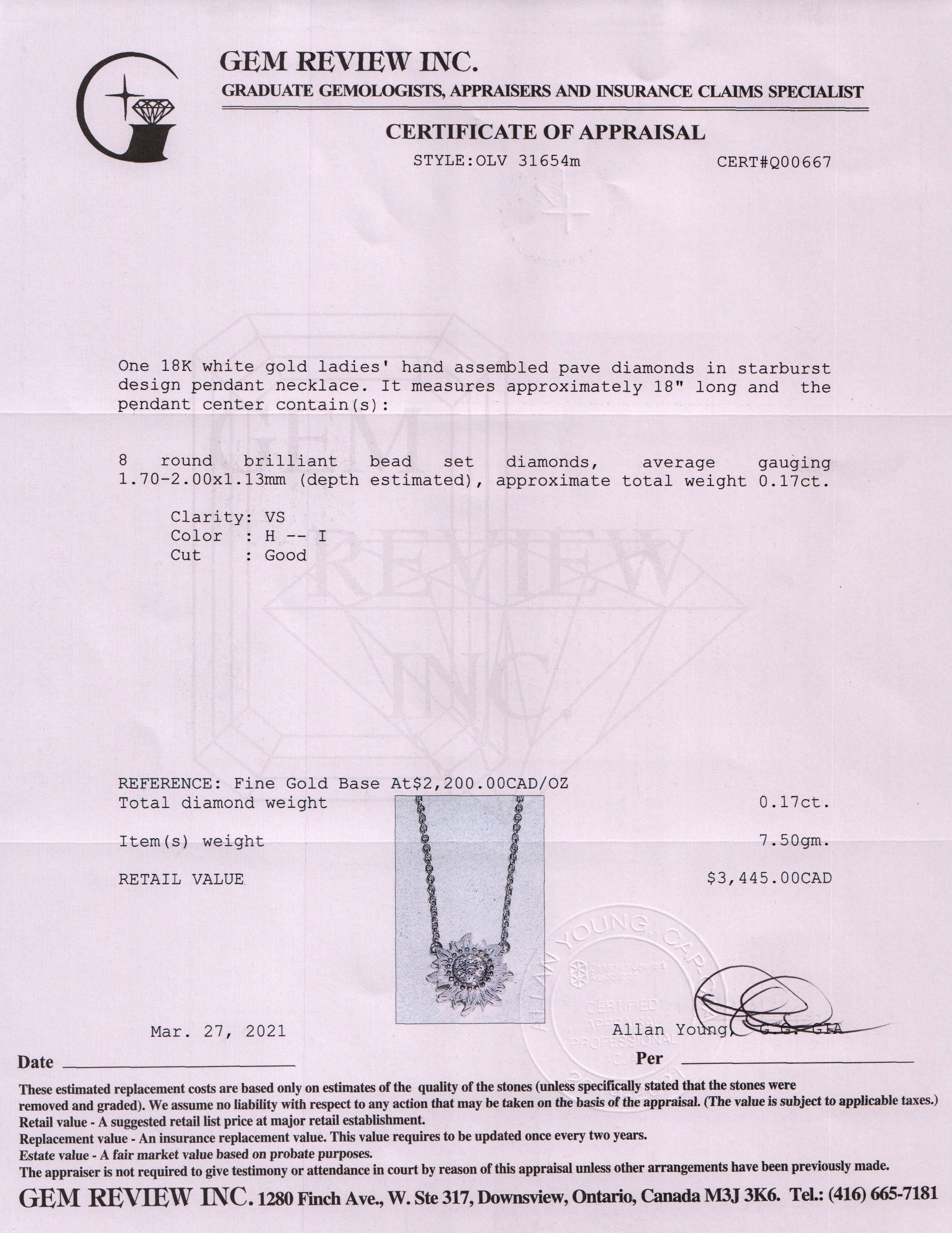 Diamond Starburst Pendant Necklace