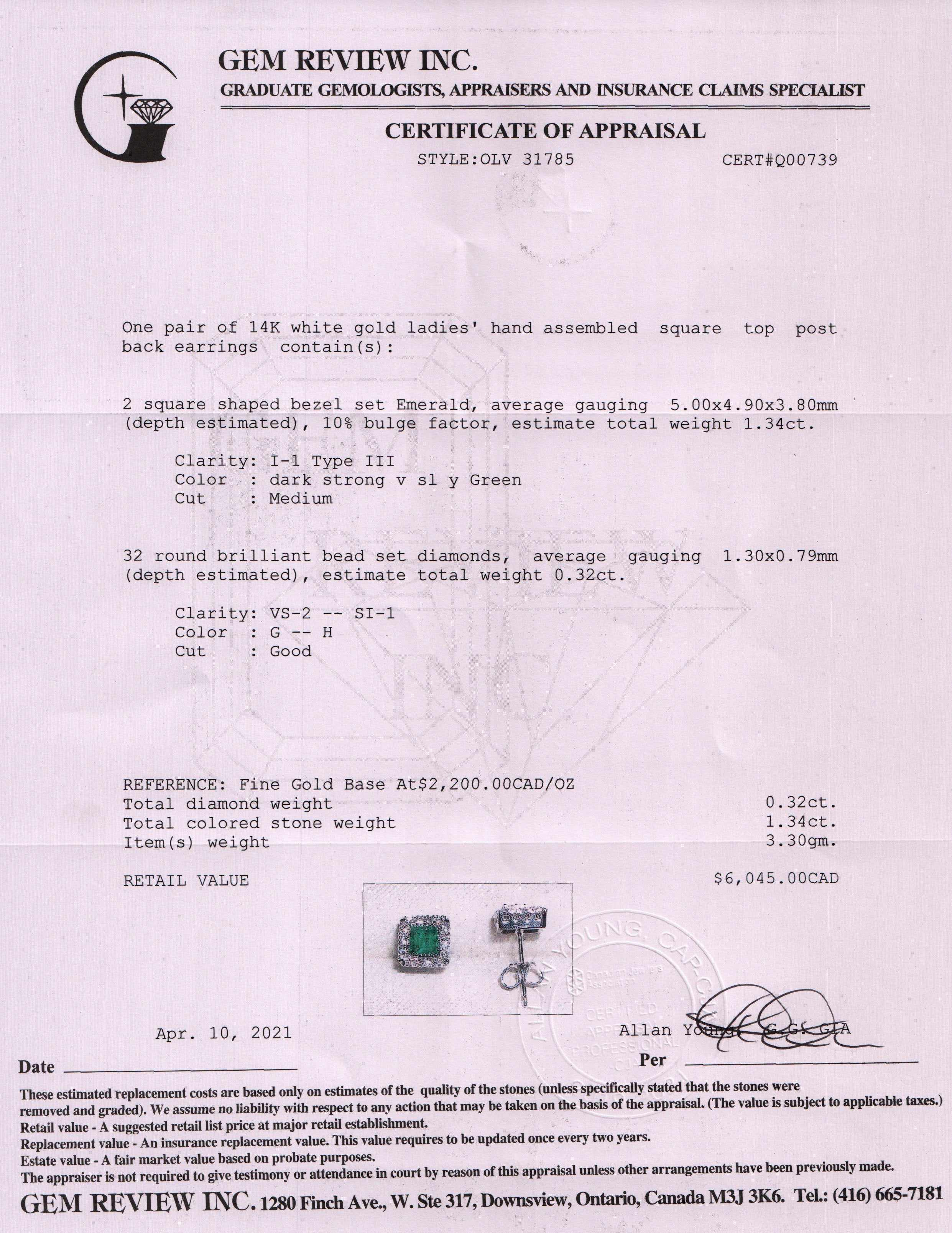 Emerald & Diamond Earrings