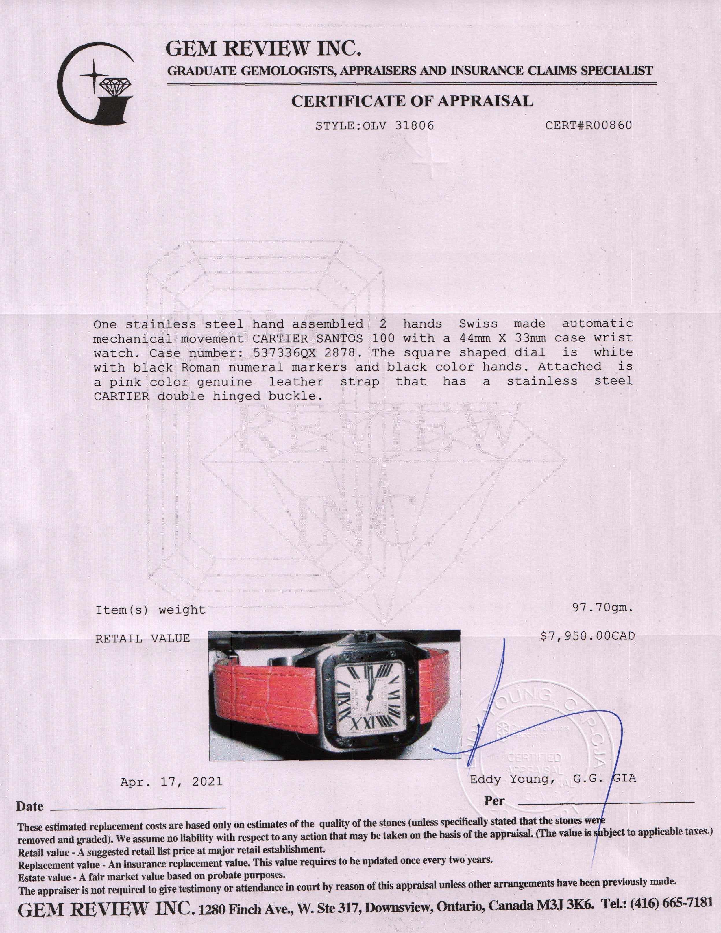 Cartier Santos 100 Watch