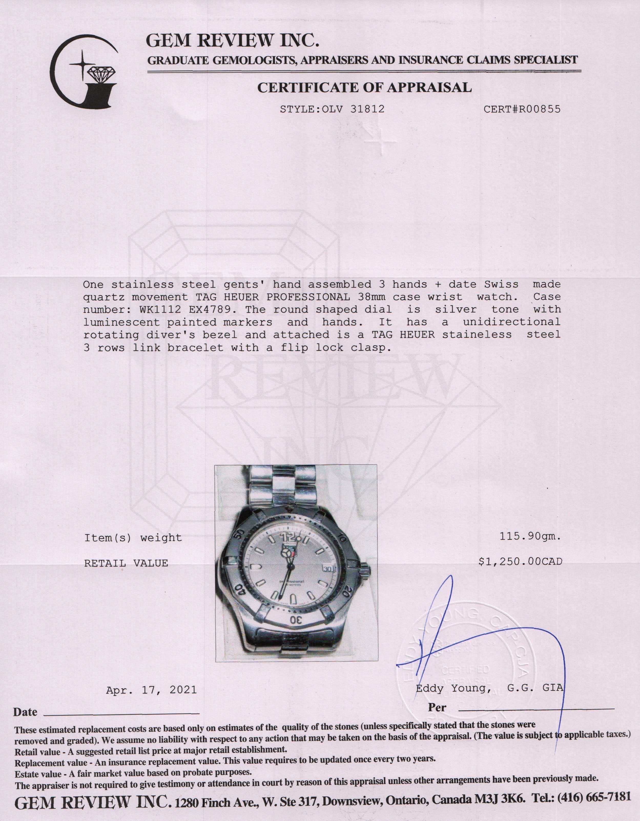 Tag Heuer Professional Watch