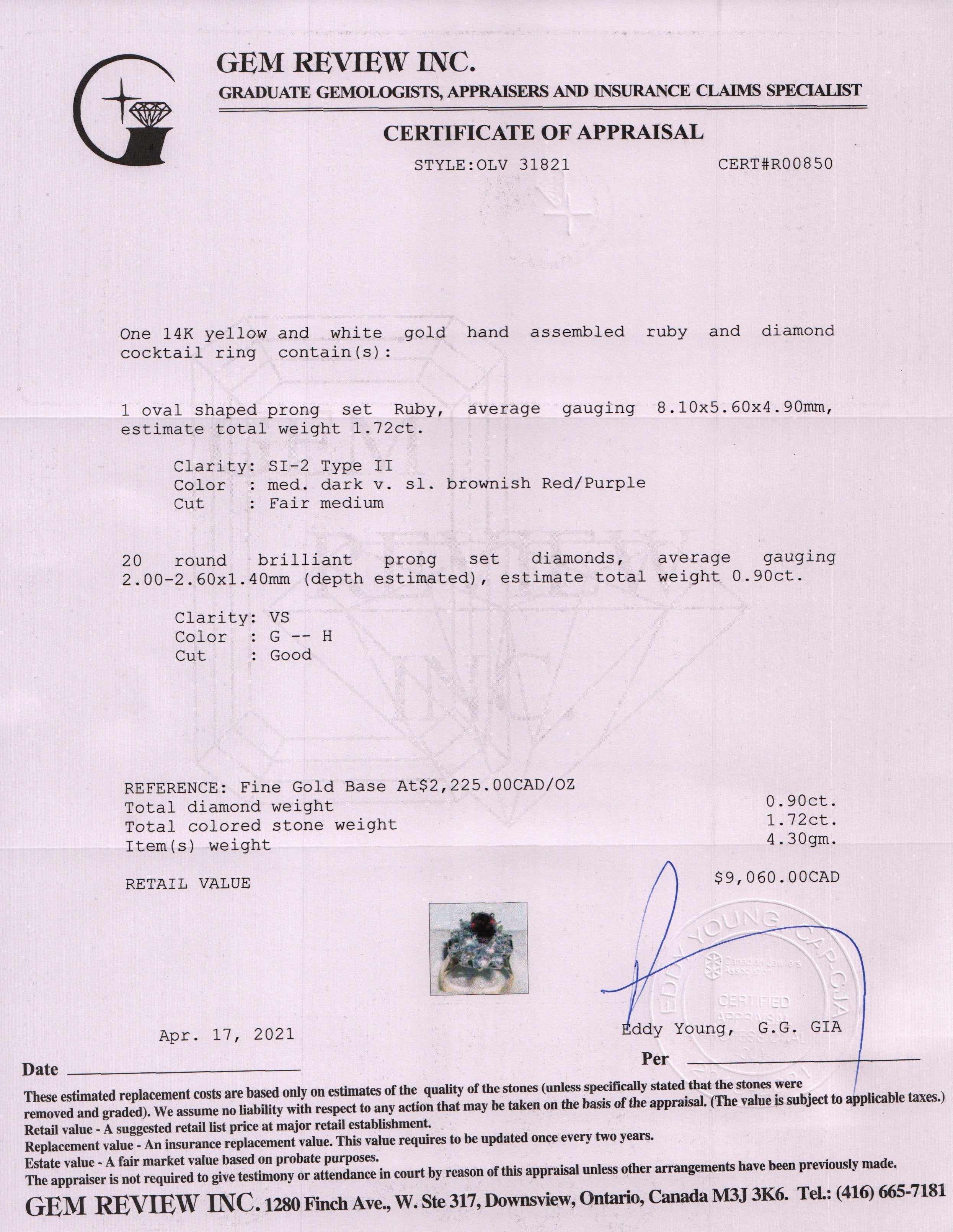 Ruby & Diamond Cocktail Ring