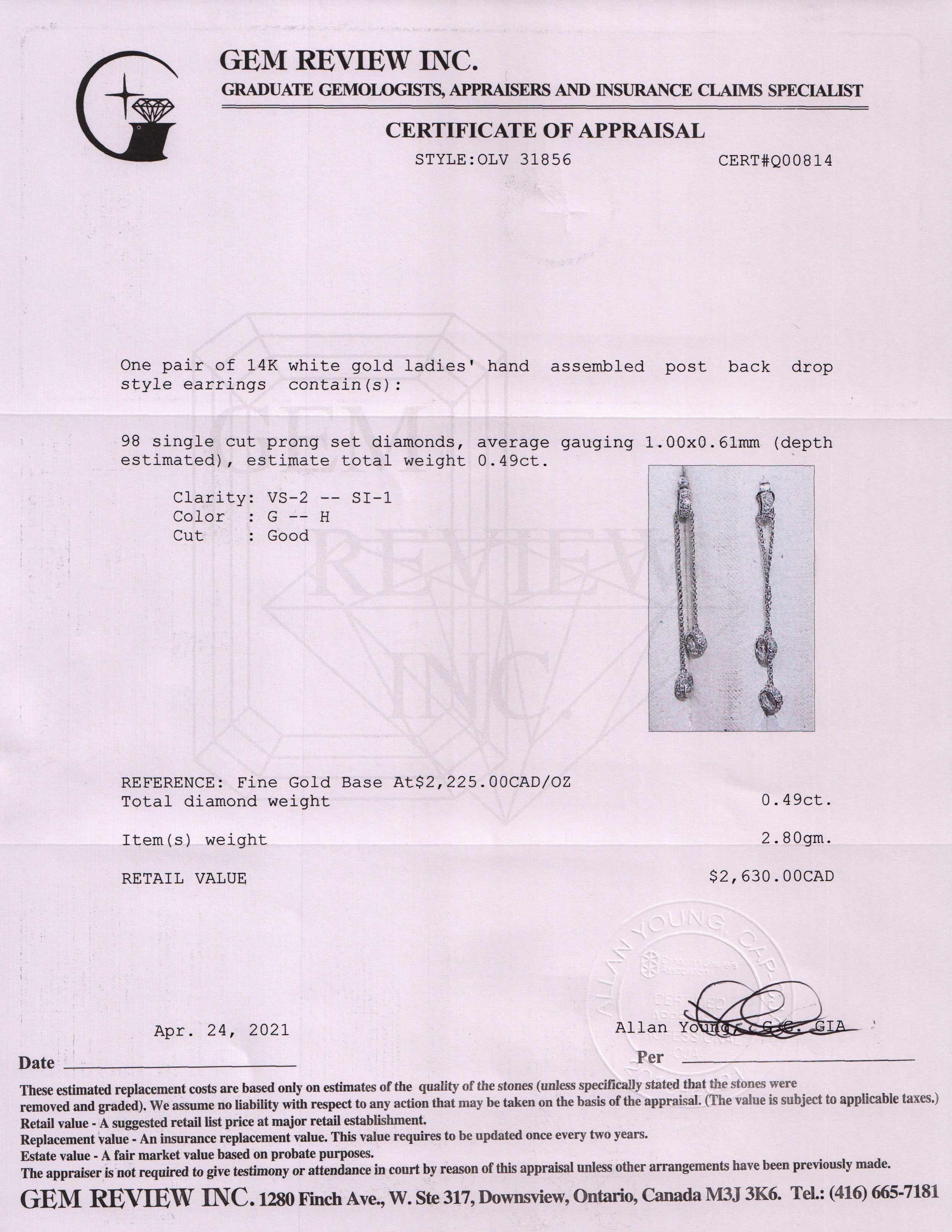 Diamond Drop Earrings