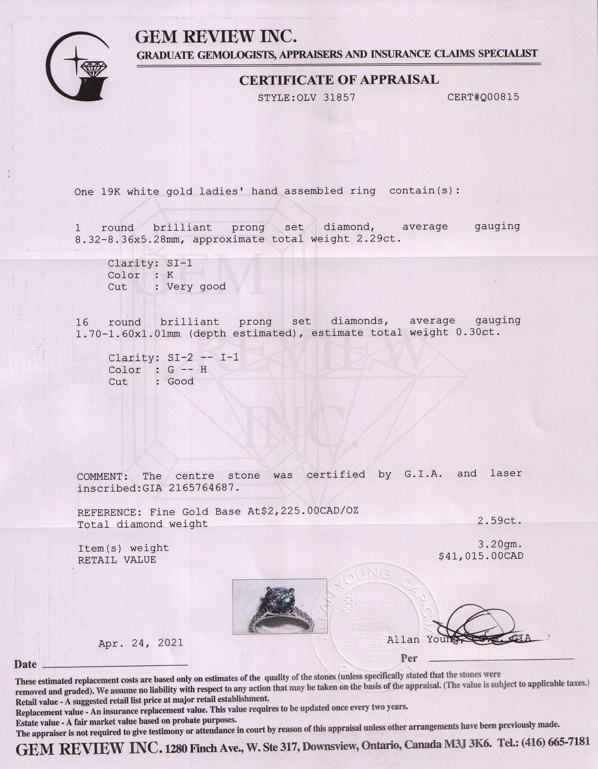 Diamond Engagement Ring w/ GIA