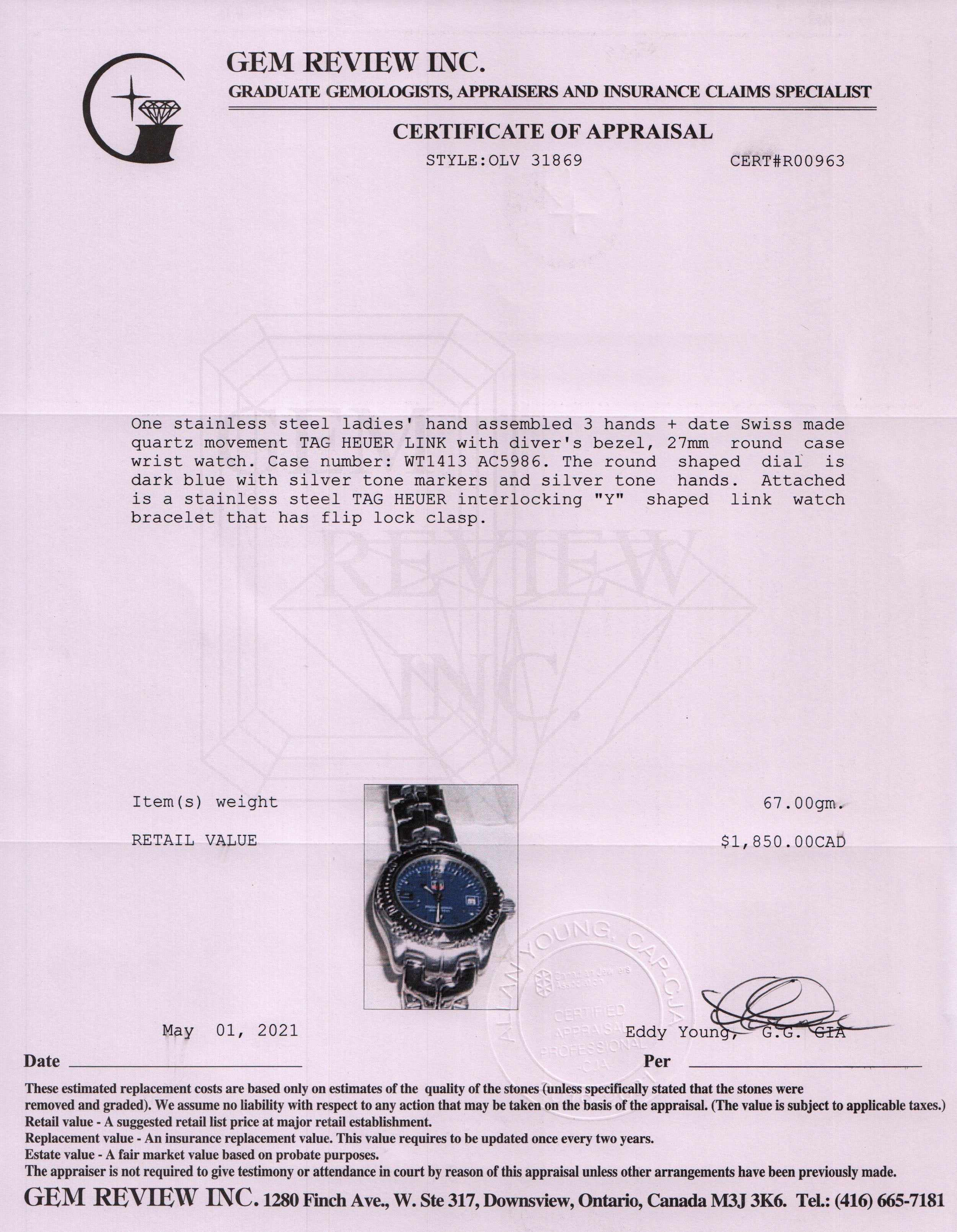 Tag Heuer Link Collection Professional Watch