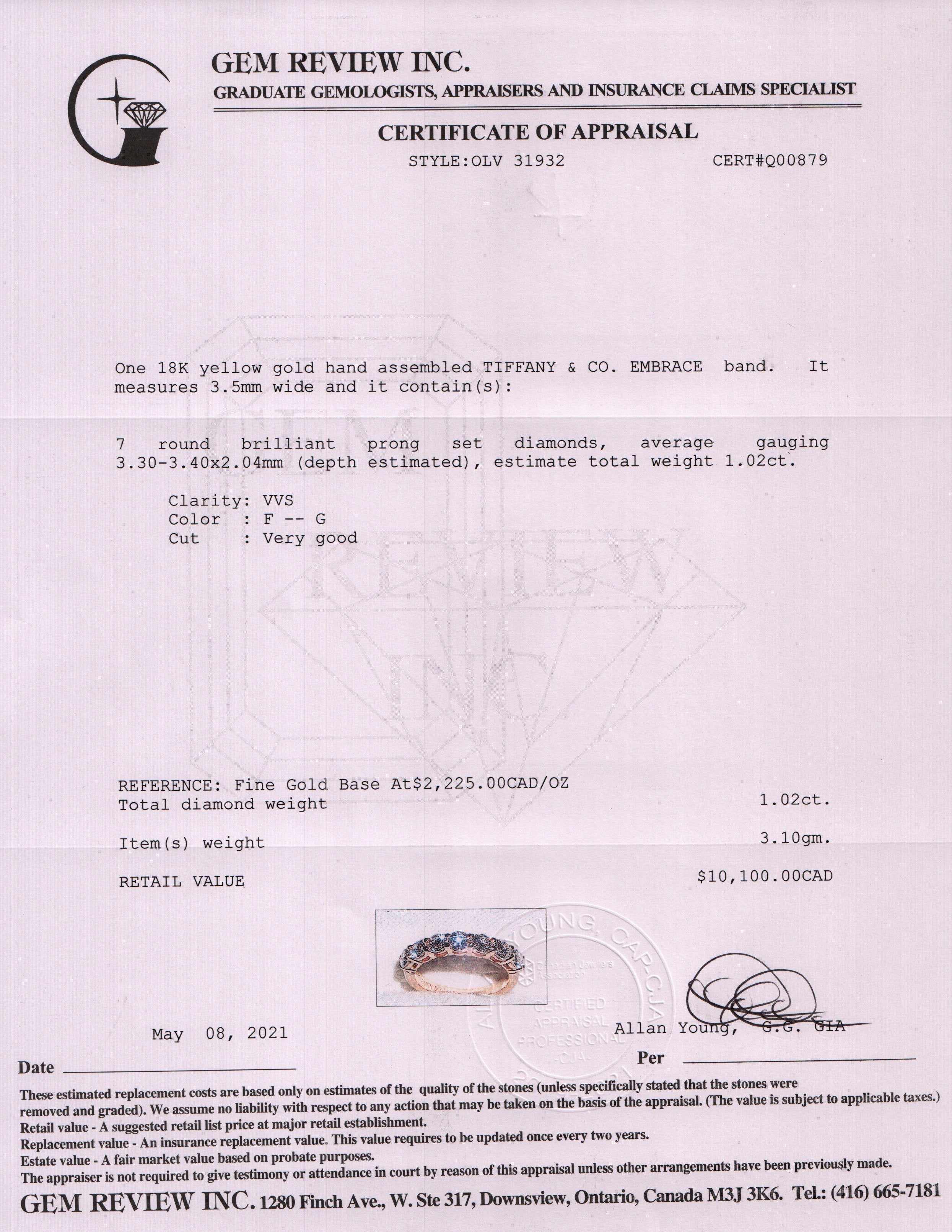 Tiffany & Co. Embrace Diamond Band Ring