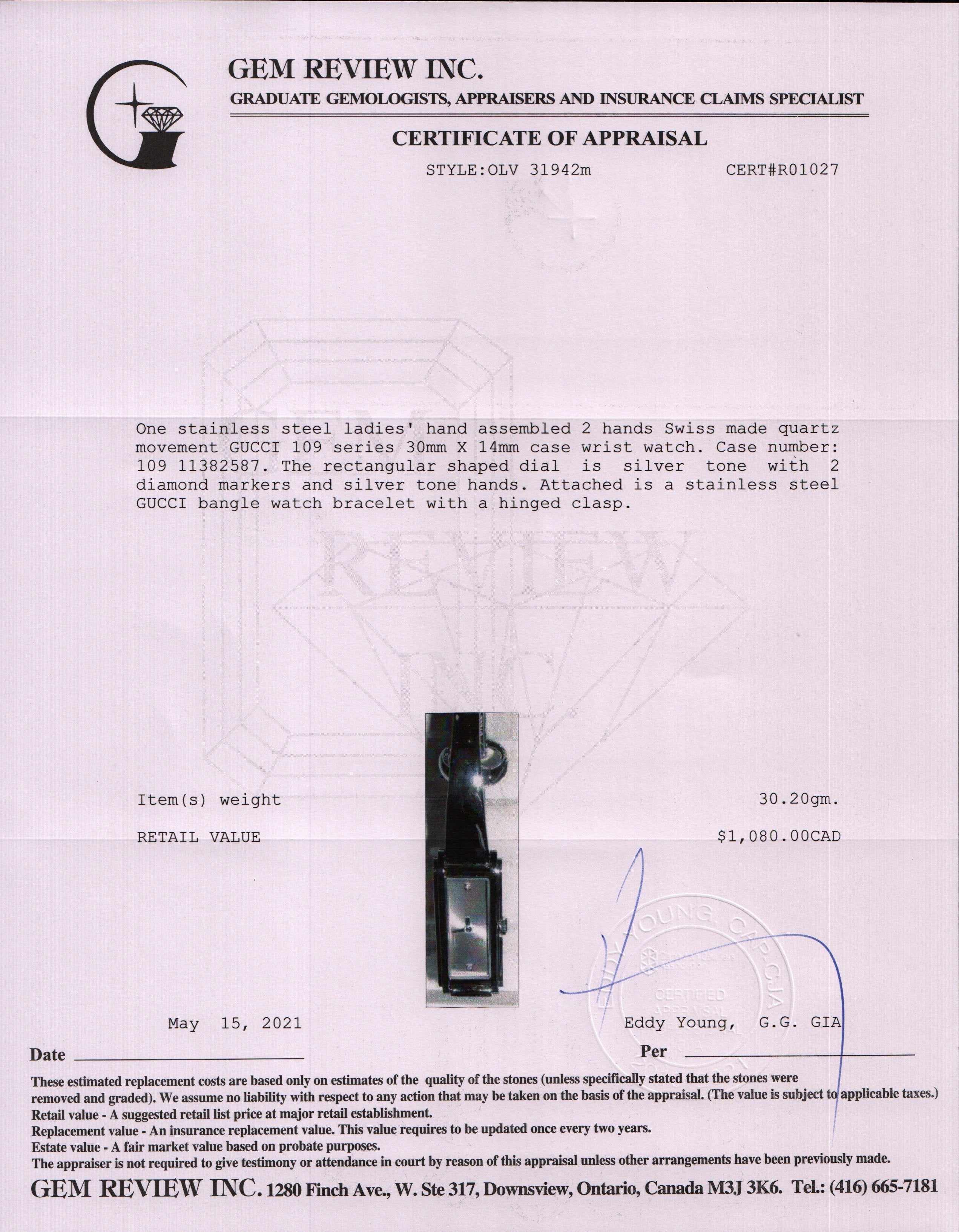 Gucci 109 Series Watch