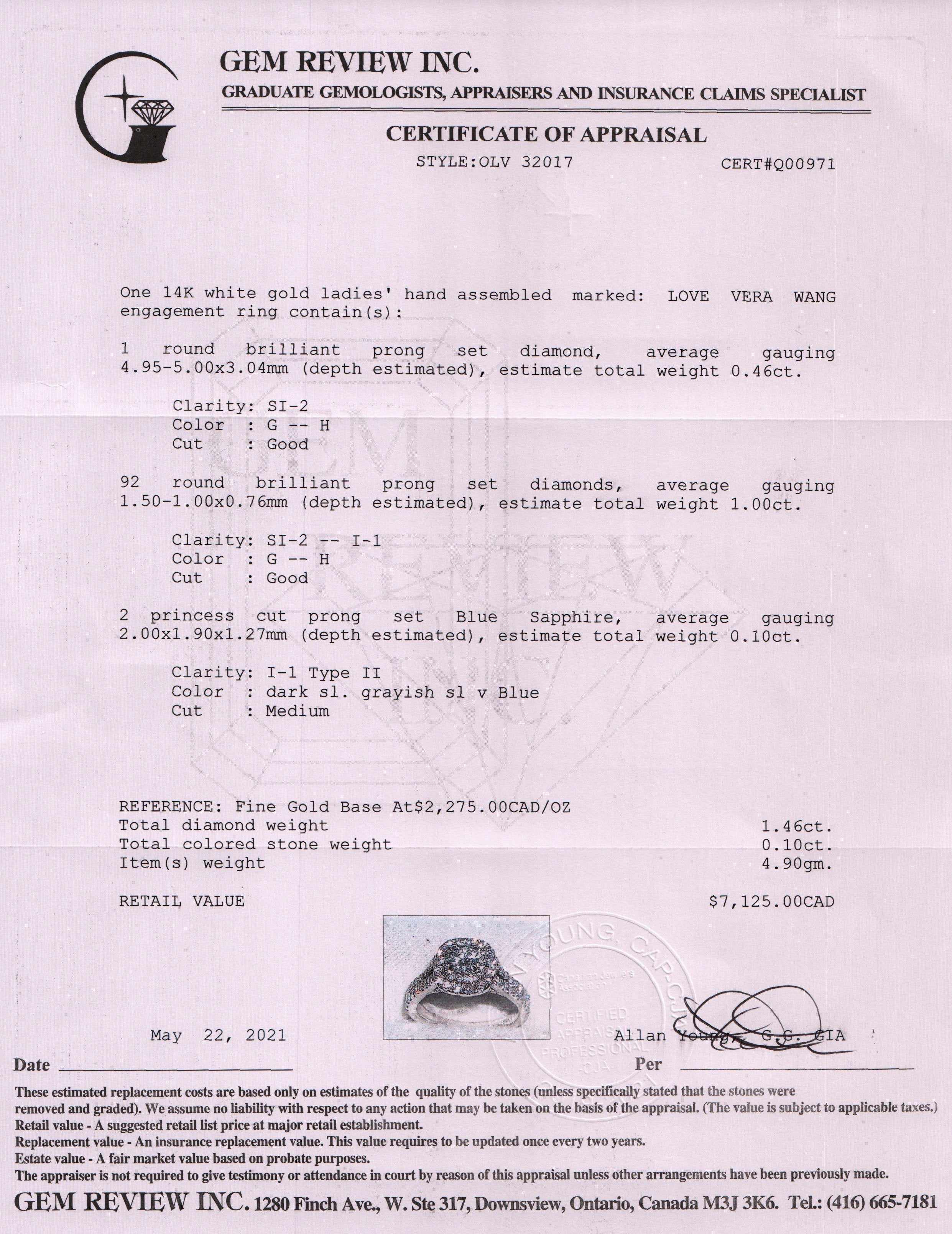 Vera Wang Love Diamond Engagement Ring