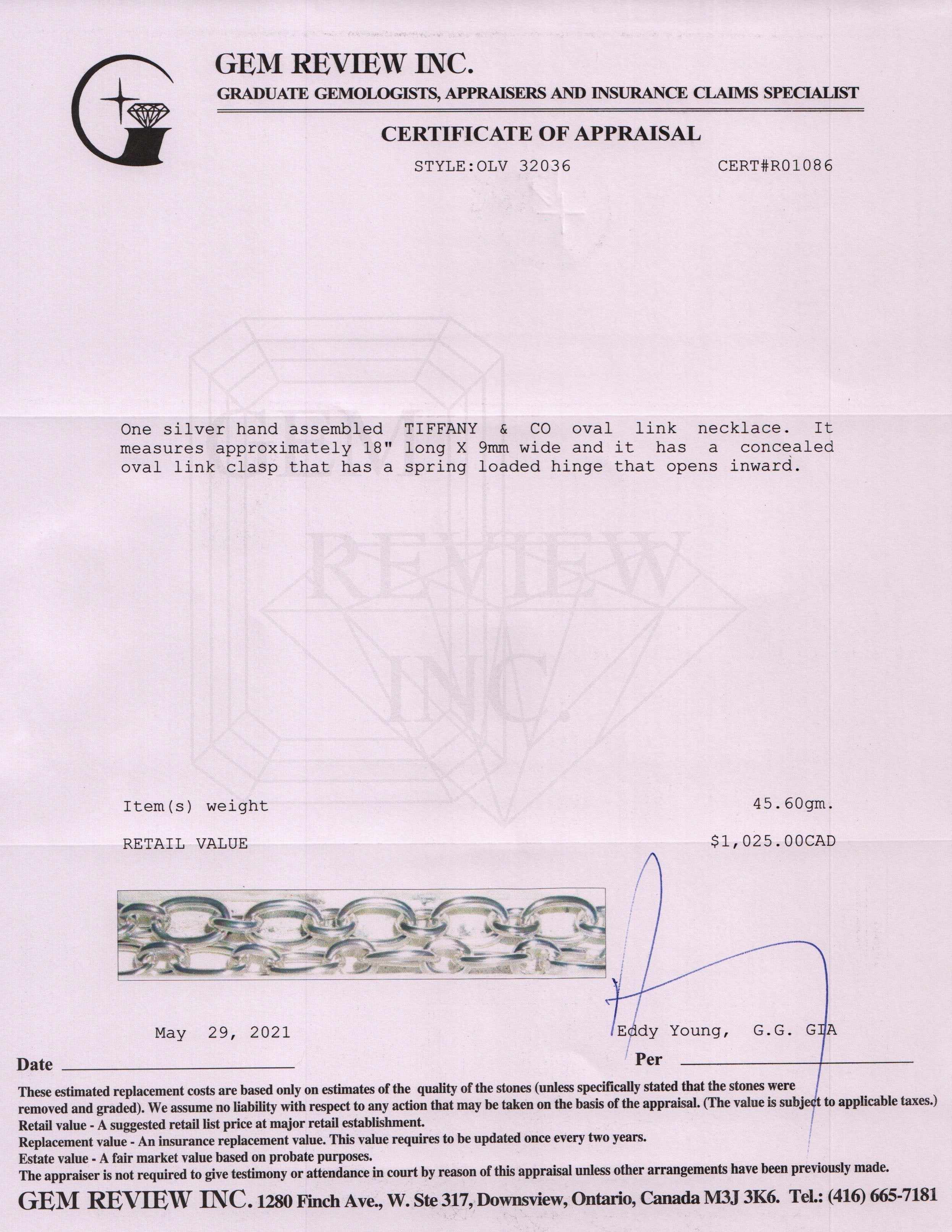 Tiffany & Co. Oval Link Necklace