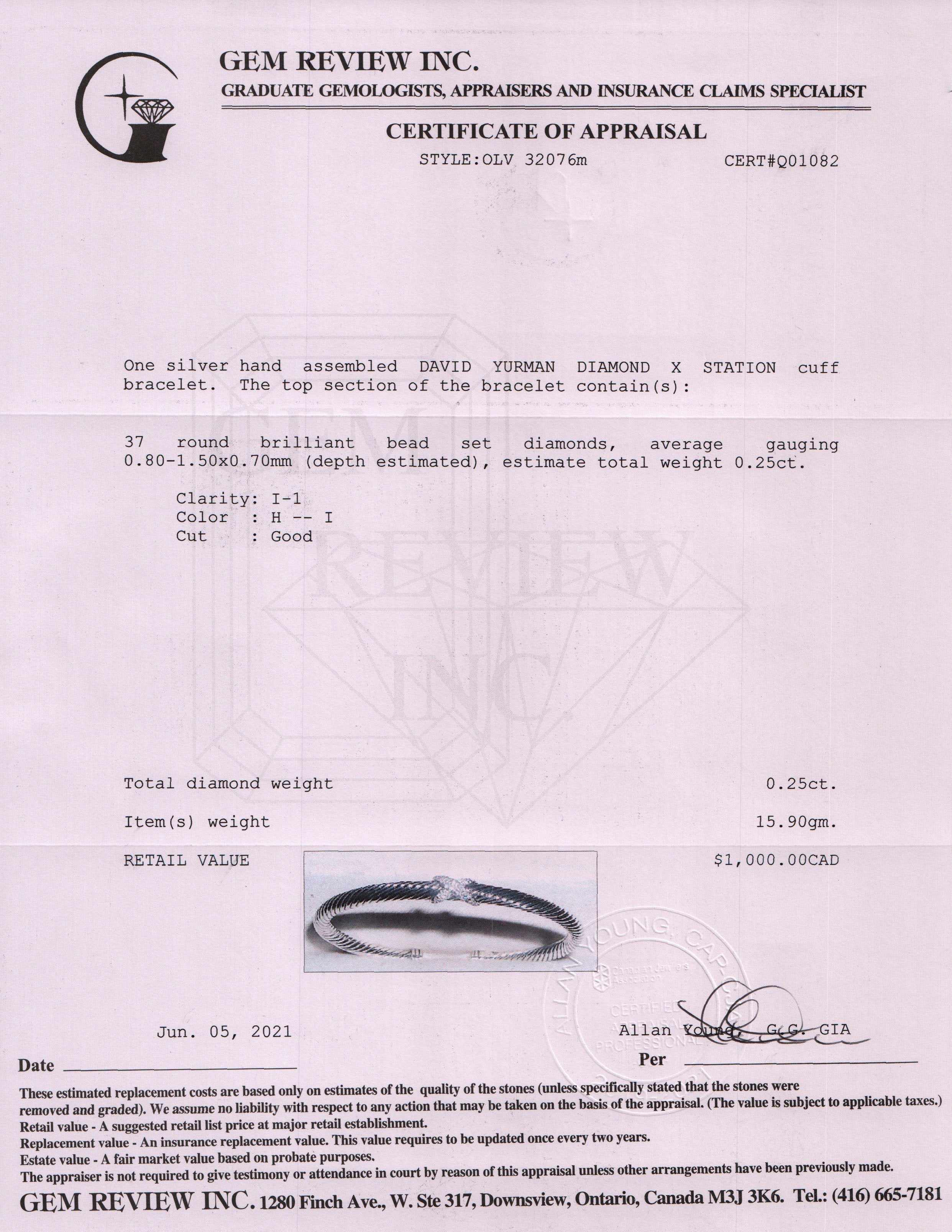 David Yurman Diamond X Station Bracelet