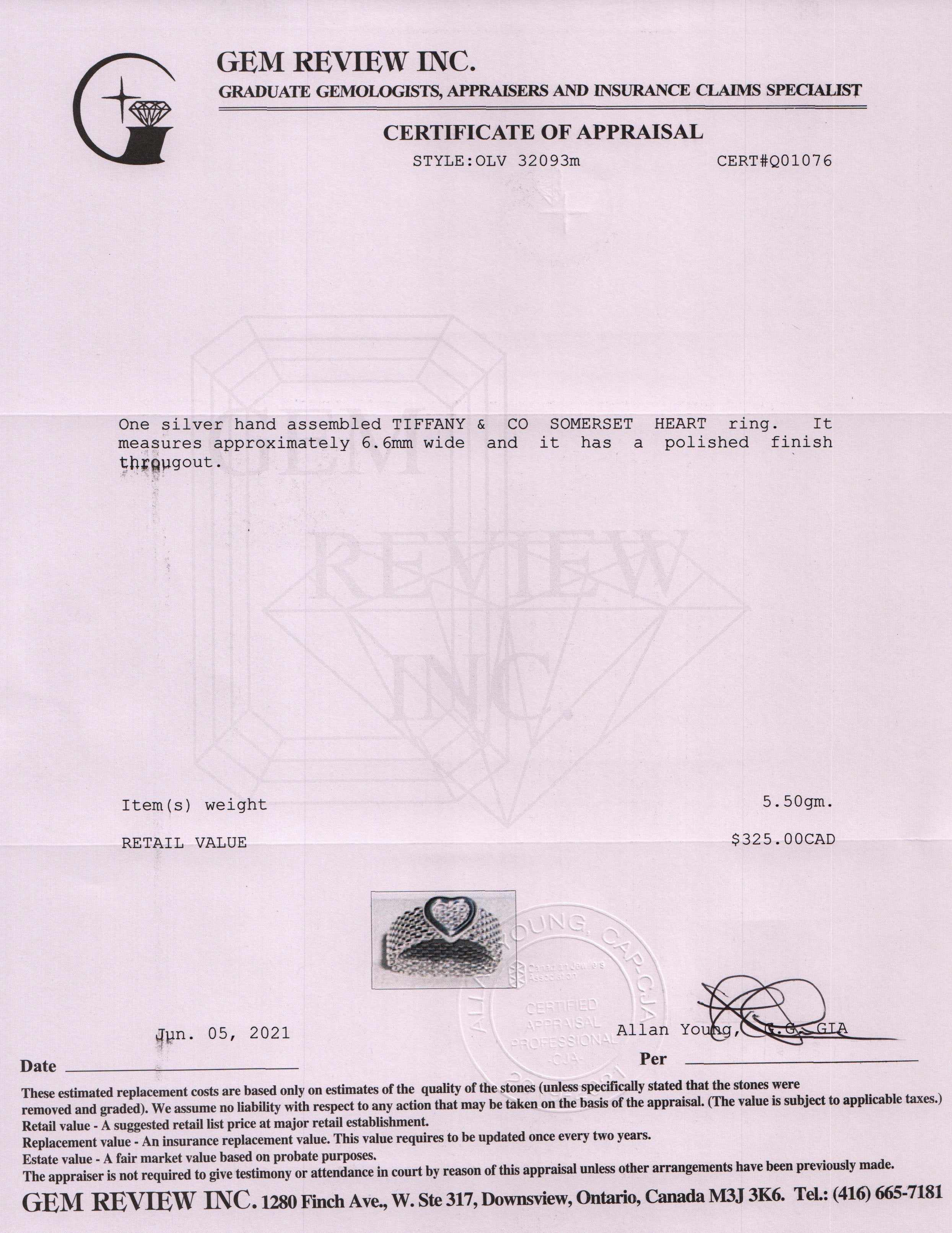 Tiffany & Co. Somerset Heart Ring