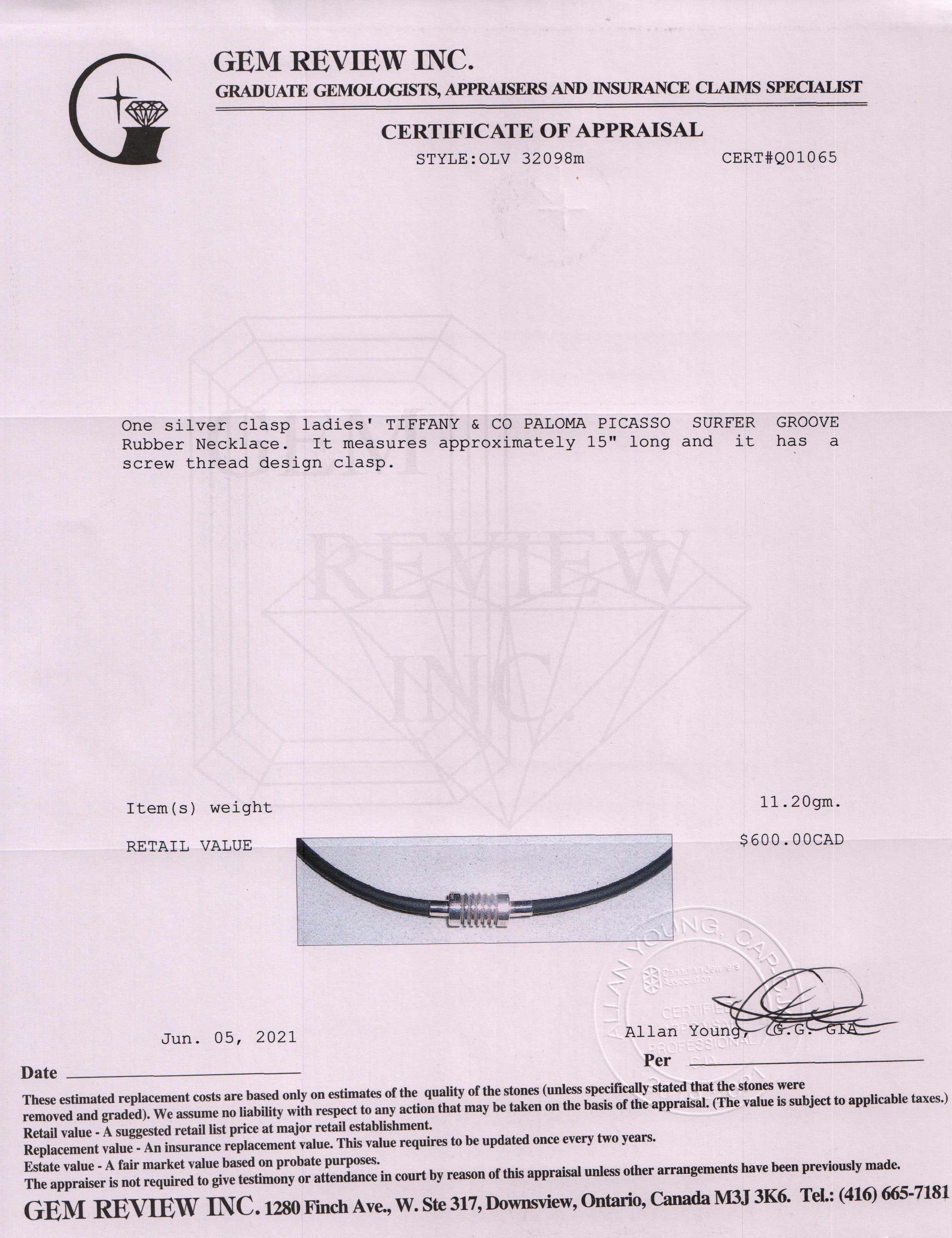 Tiffany & Co. Paloma Picasso Surfer Groove Necklace