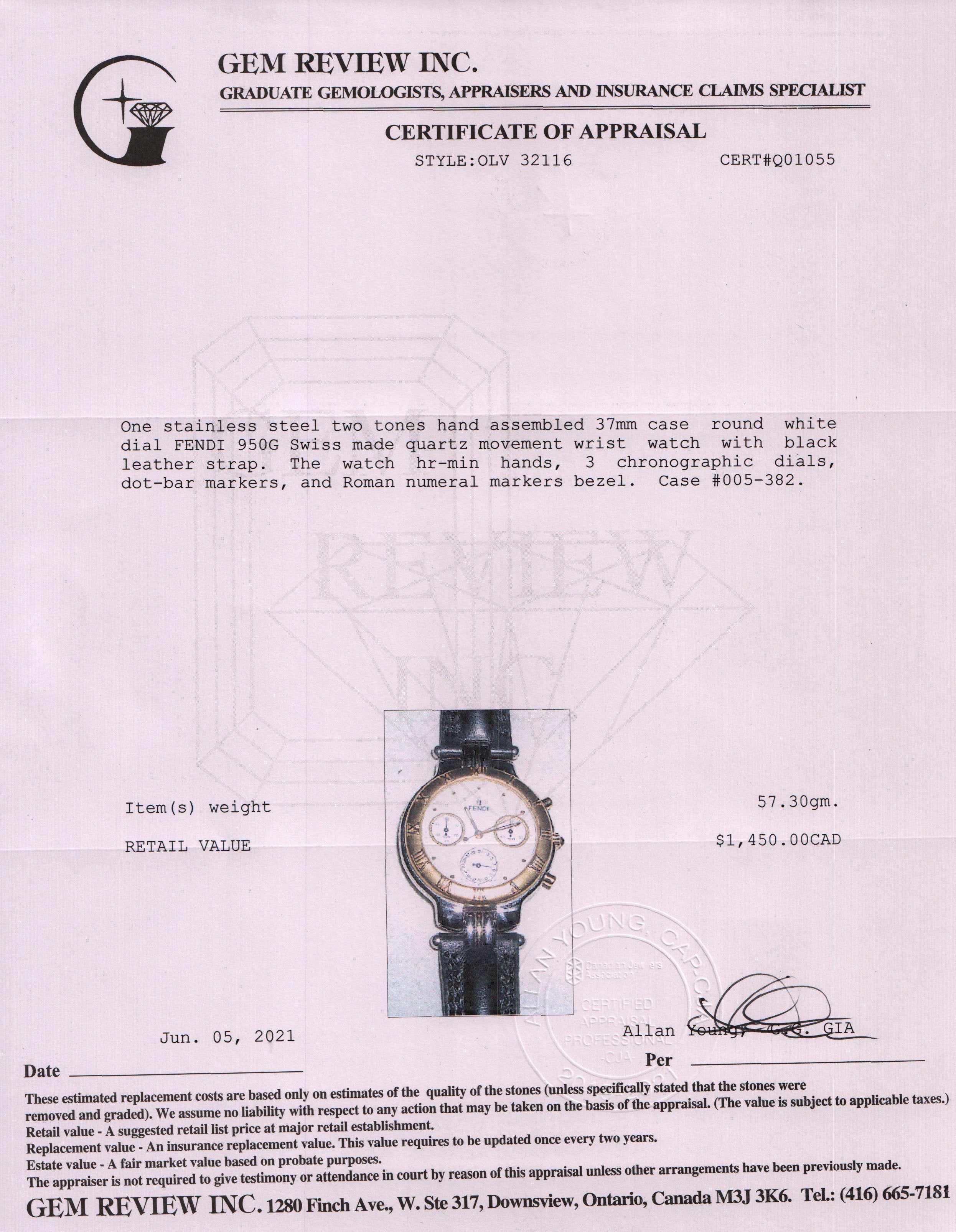 Fendi Two-Tone 950G Chronograph Watch