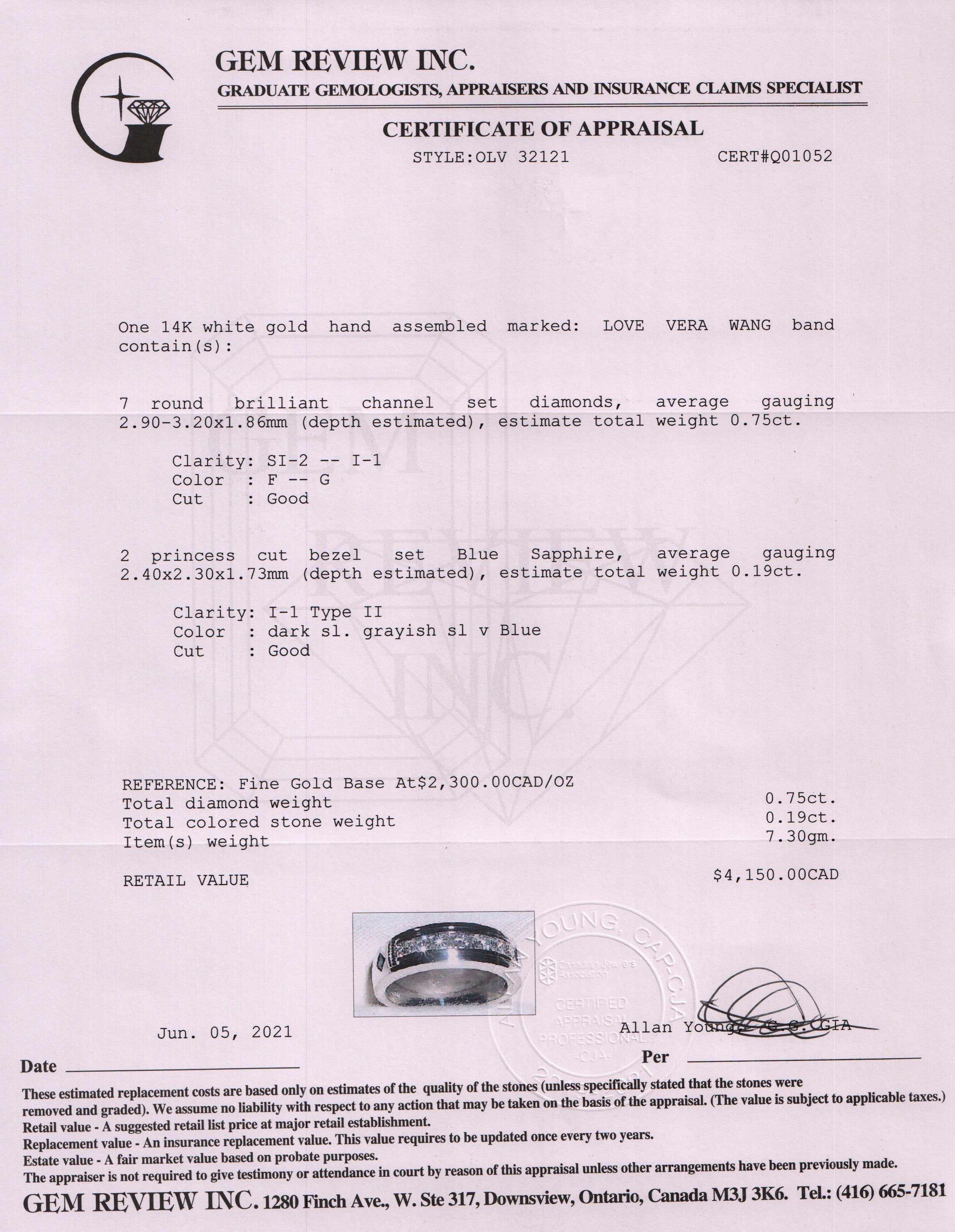 Vera Wang Diamond Wedding Band