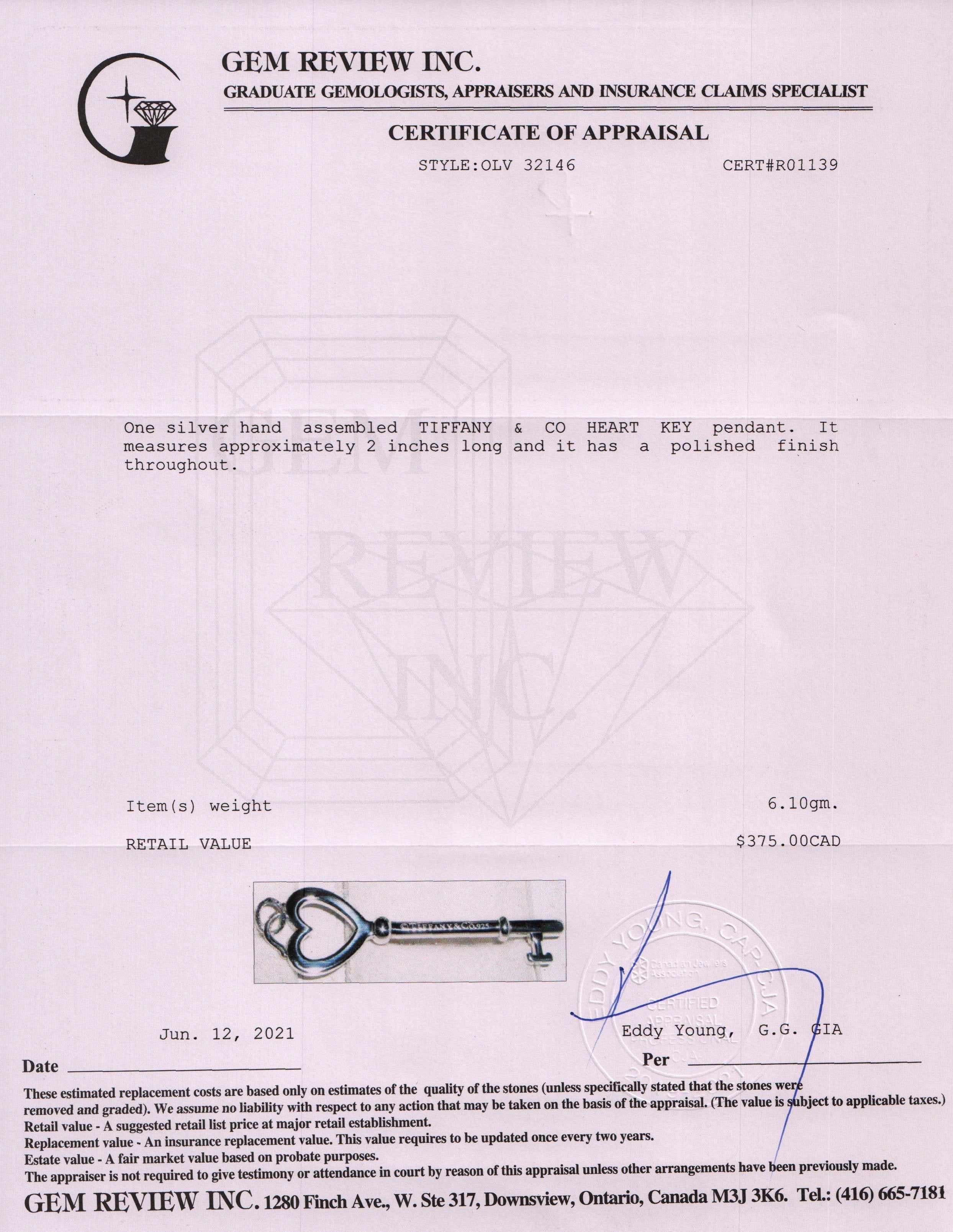 Tiffany & Co. Heart Key Pendant