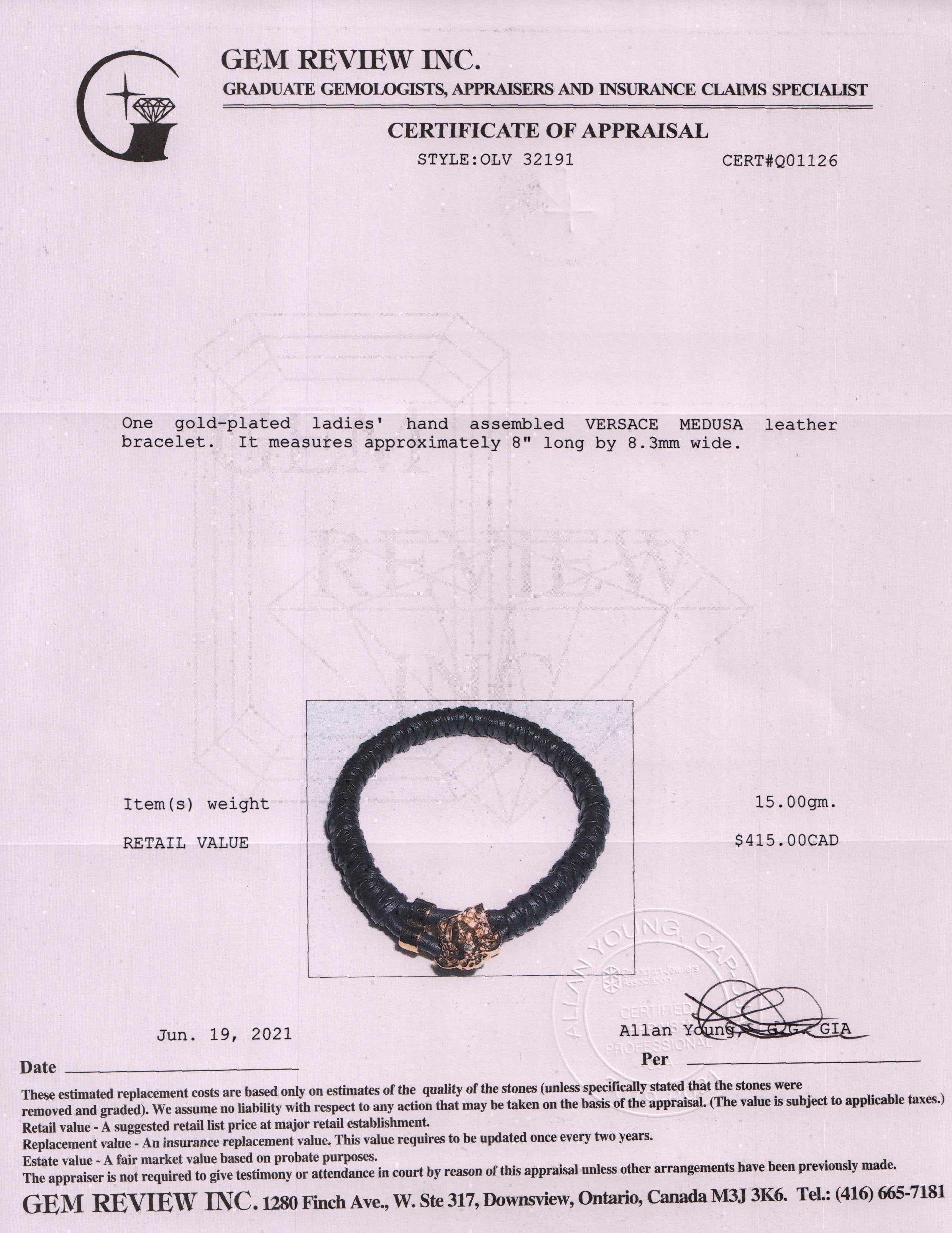 Versace Leather Medusa Wrap Bracelet