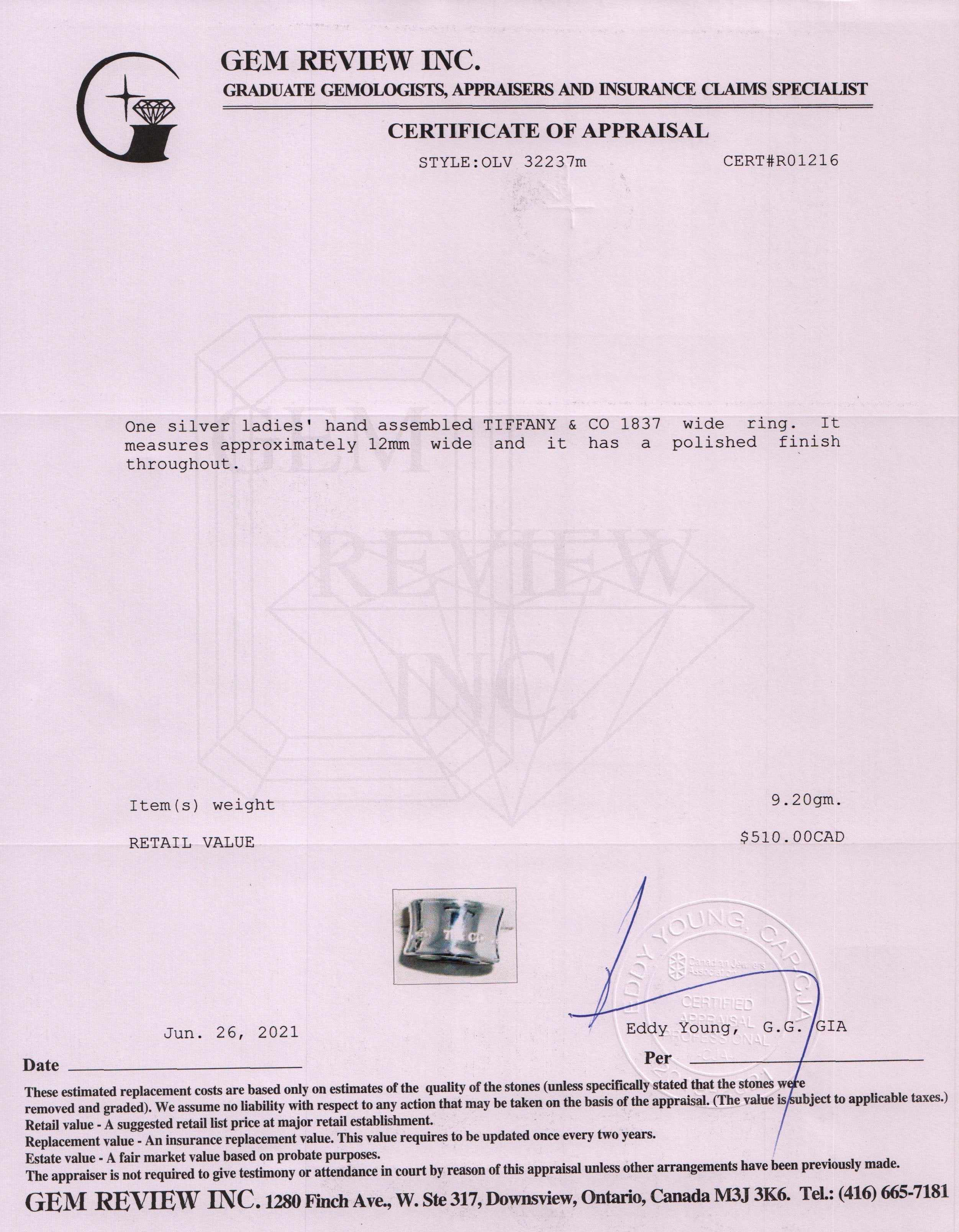 Tiffany & Co. 1837 Wide Ring