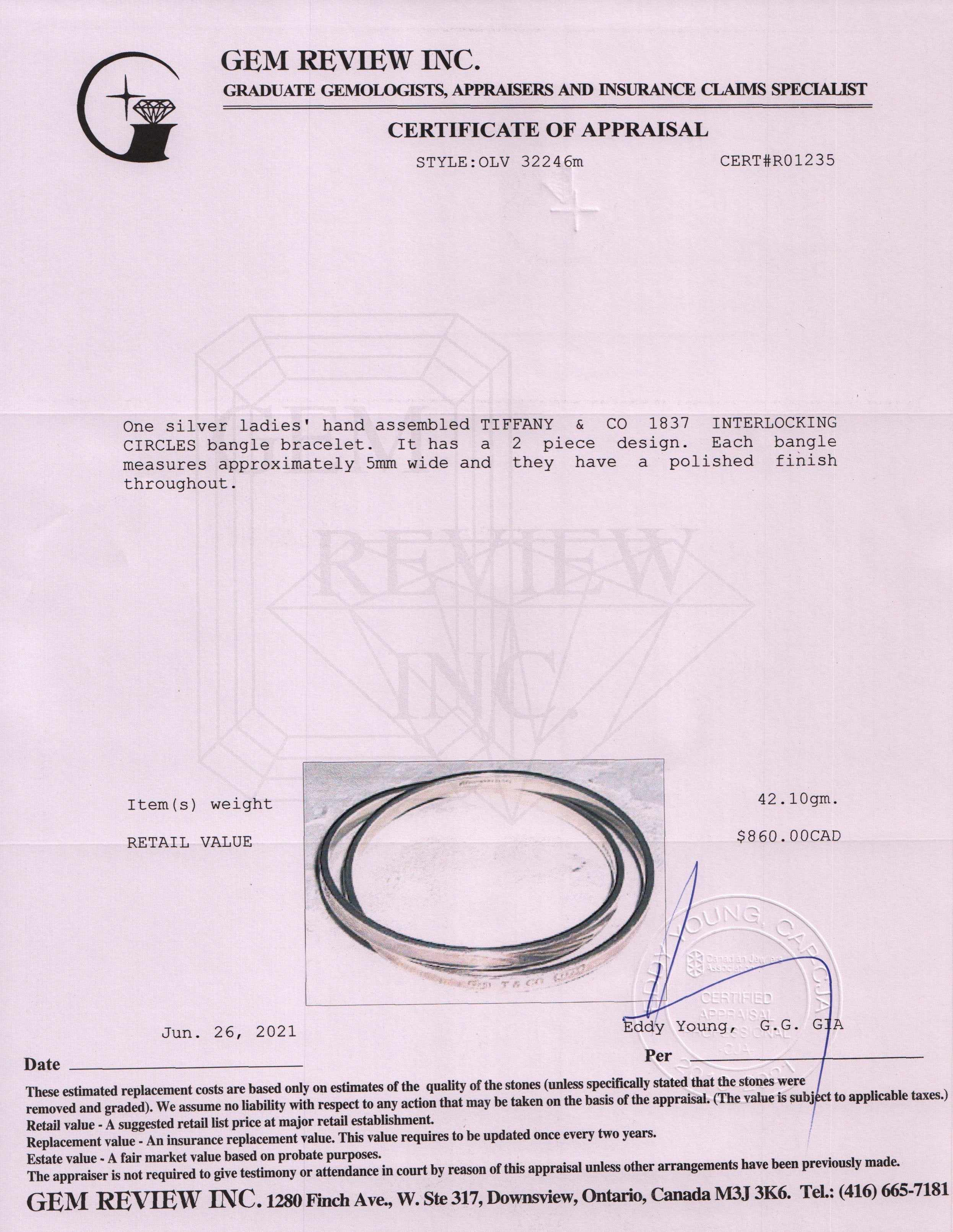 Tiffany & Co. 1837 Interlocking Circles Bangle