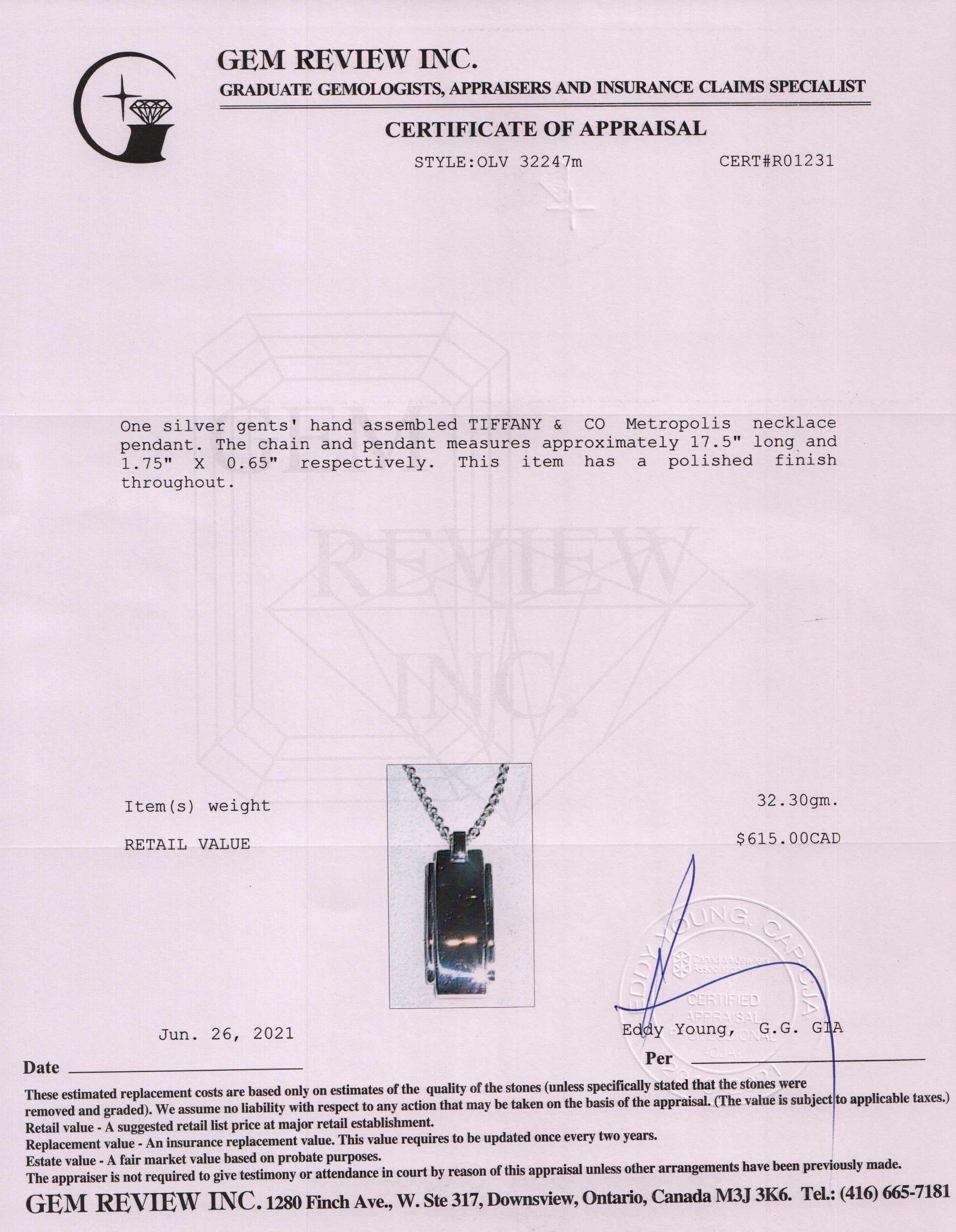 Tiffany & Co. Metropolis Pendant Necklace