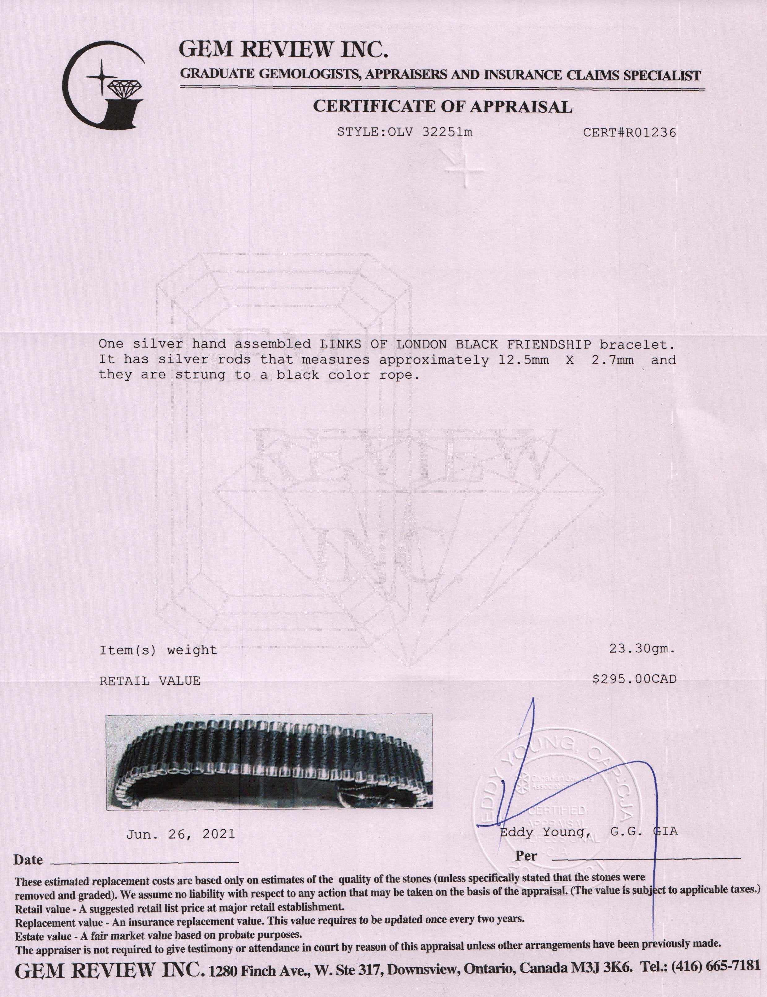 Links of London Black Friendship Bracelet