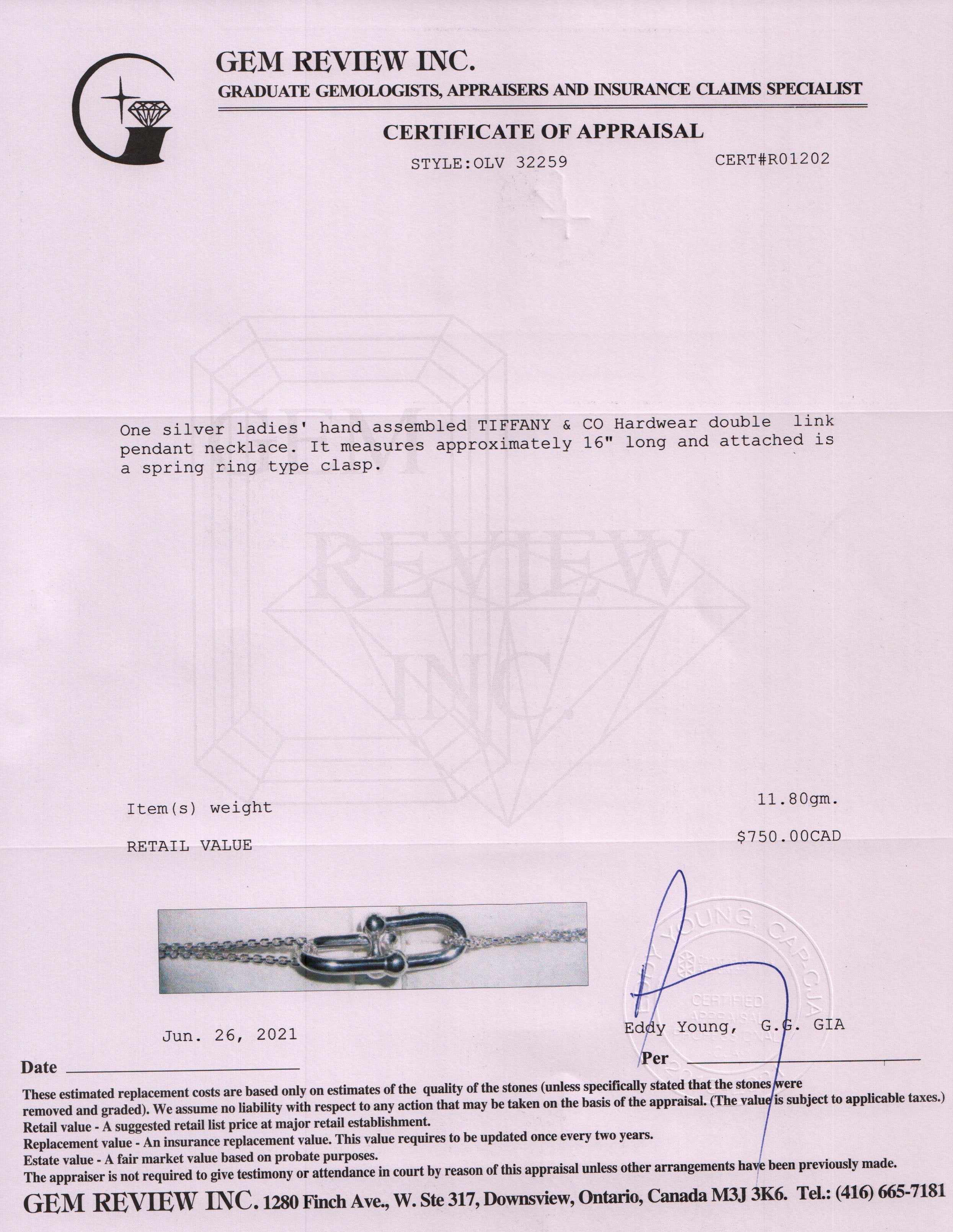 Tiffany & Co. HardWear Double Link Pendant Necklace