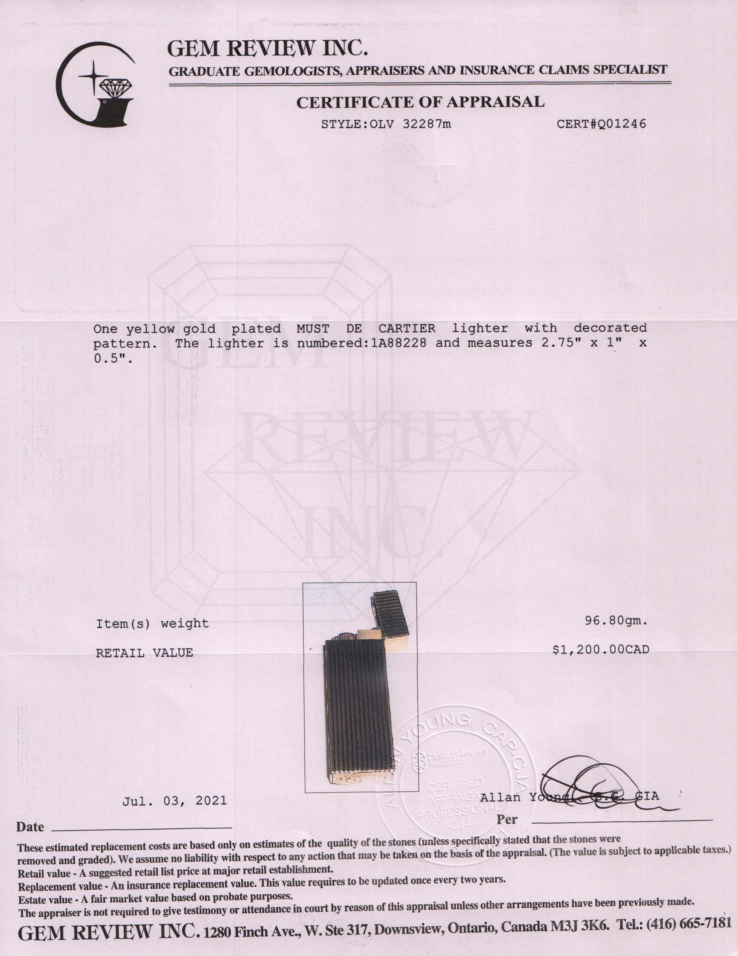 Cartier Must de Cartier Lighter