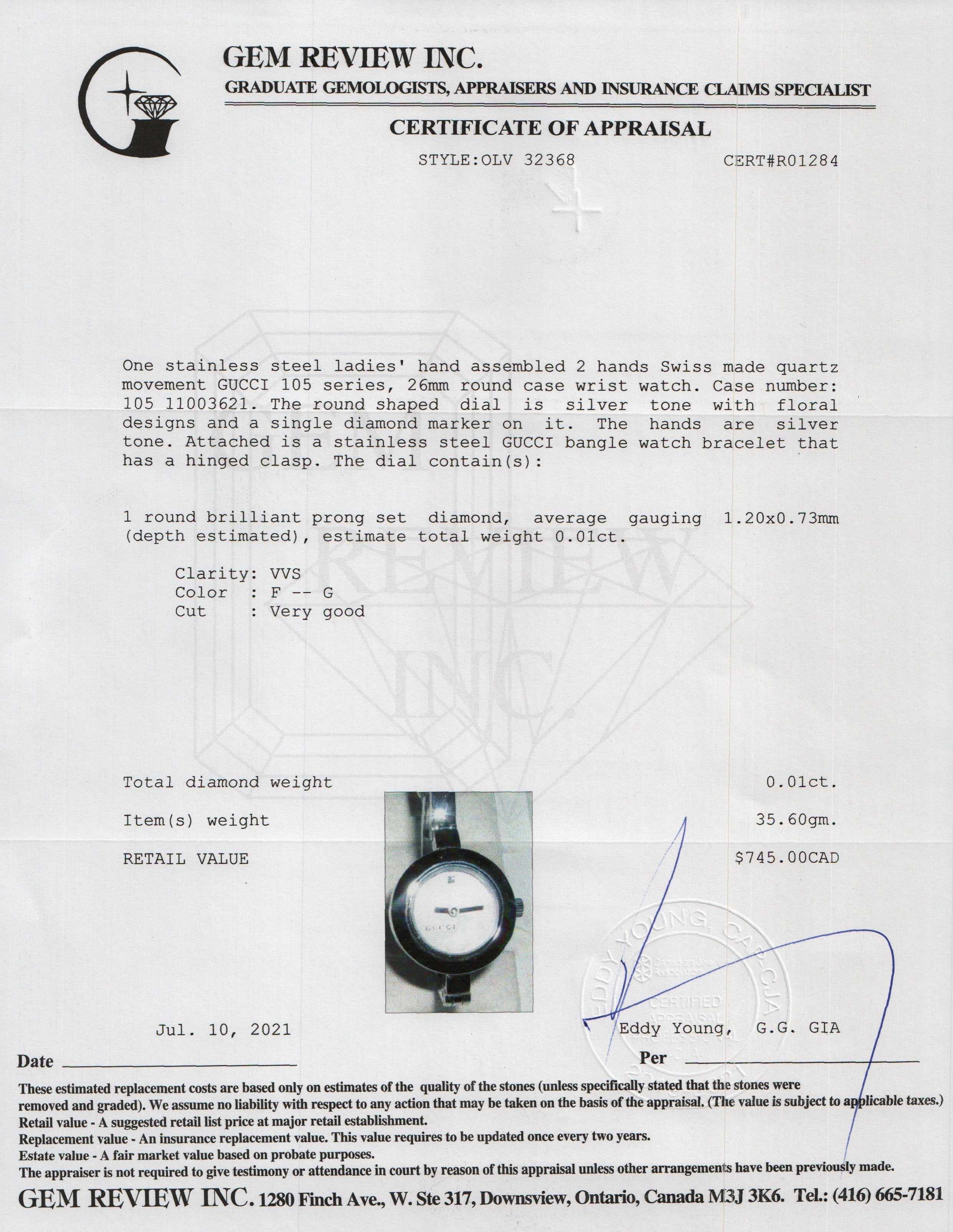 Gucci 105 Series Watch