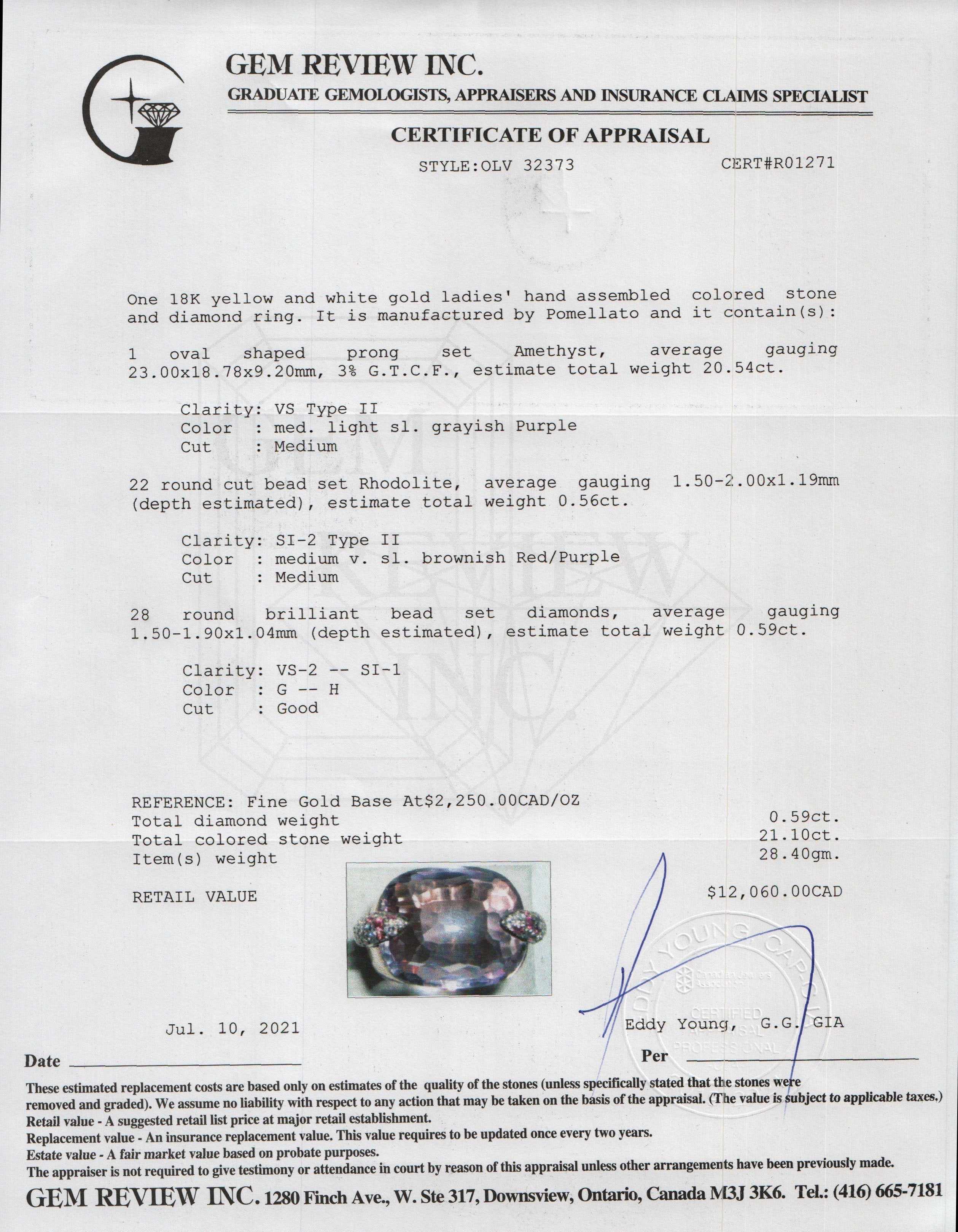 18k Gold Amethyst Cocktail Ring