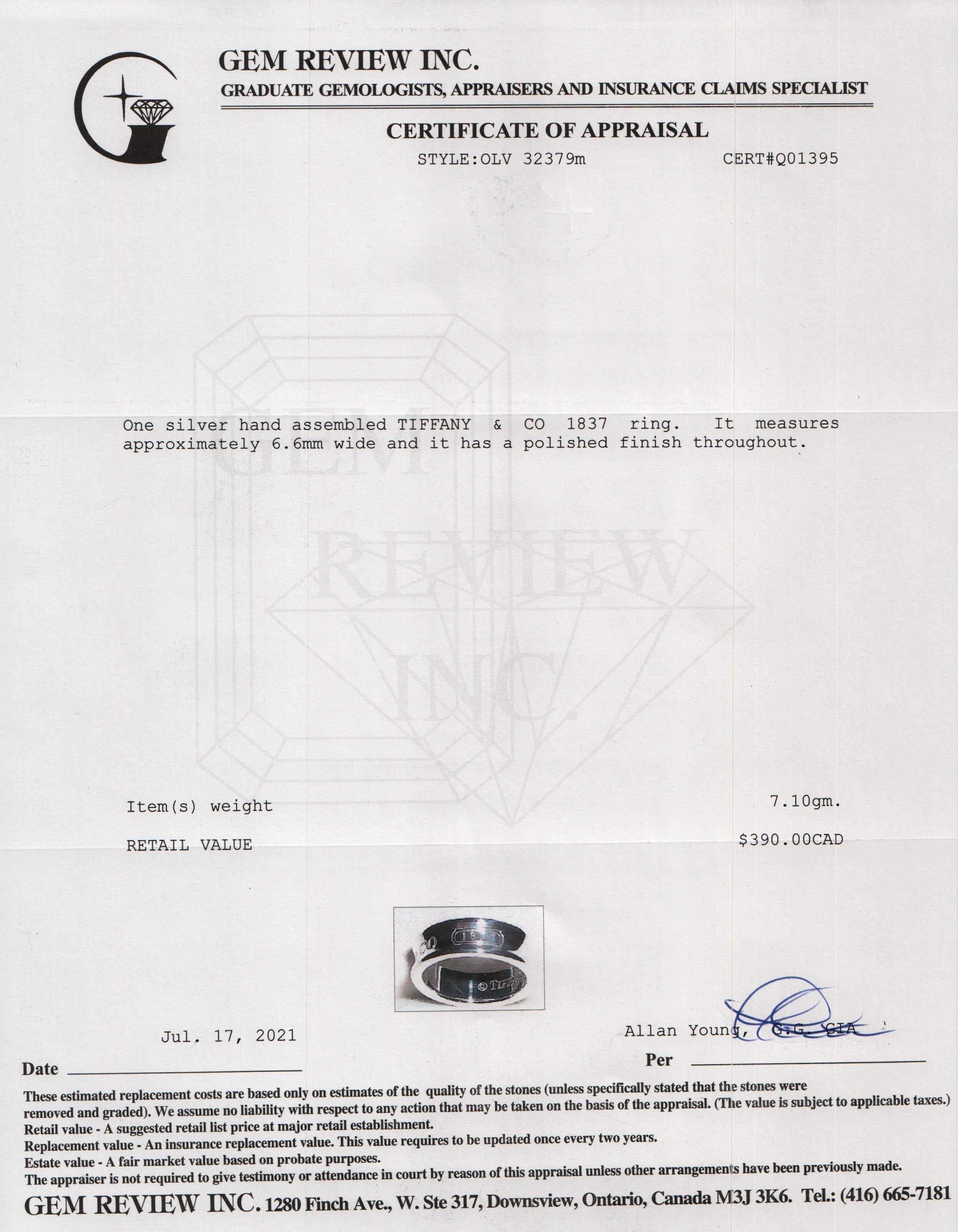 Tiffany & Co. 1837 Ring