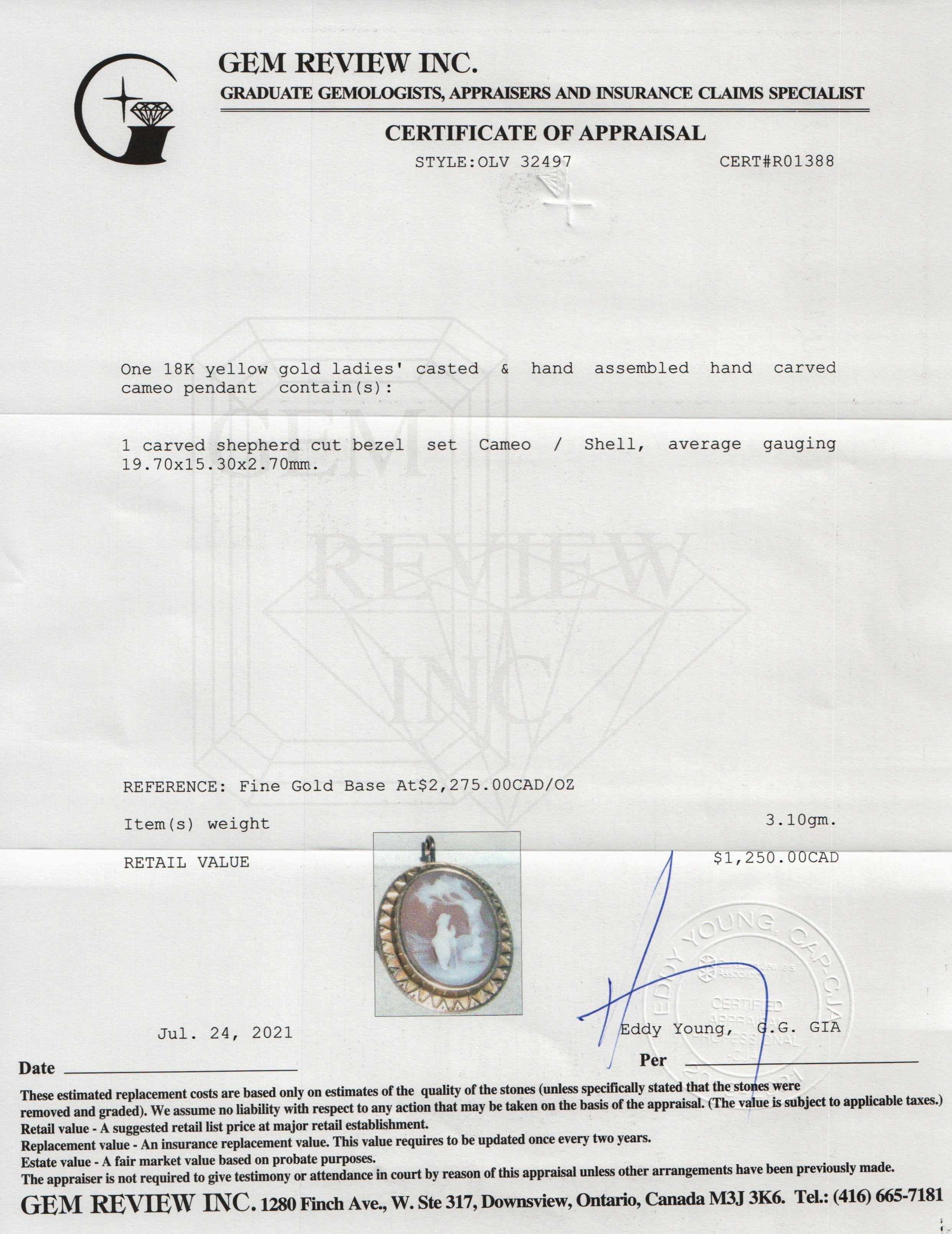 Antique Cameo Pendant