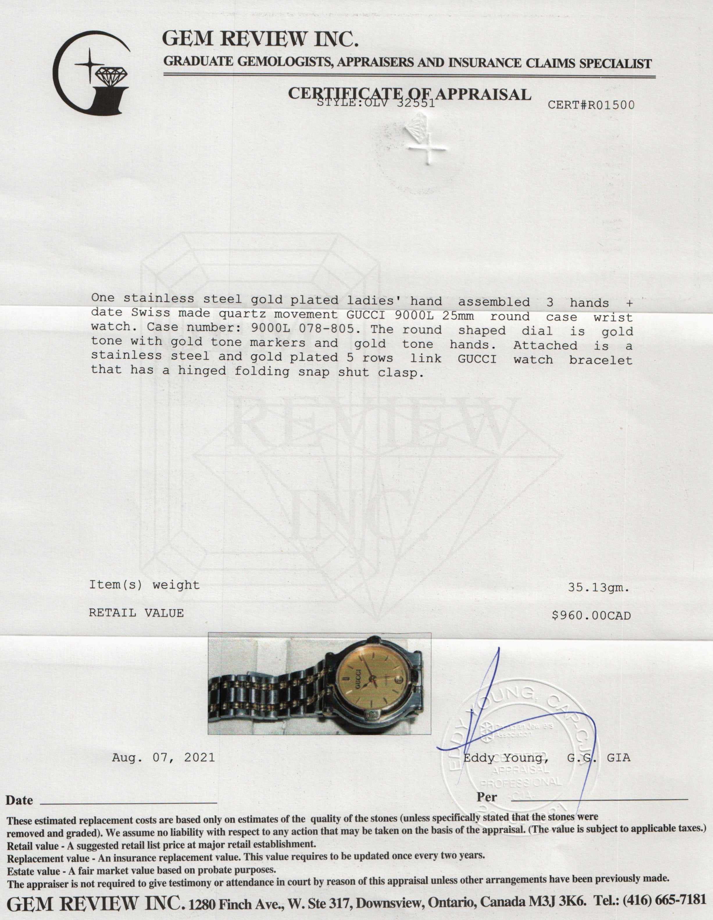 Gucci 9000 Series Watch