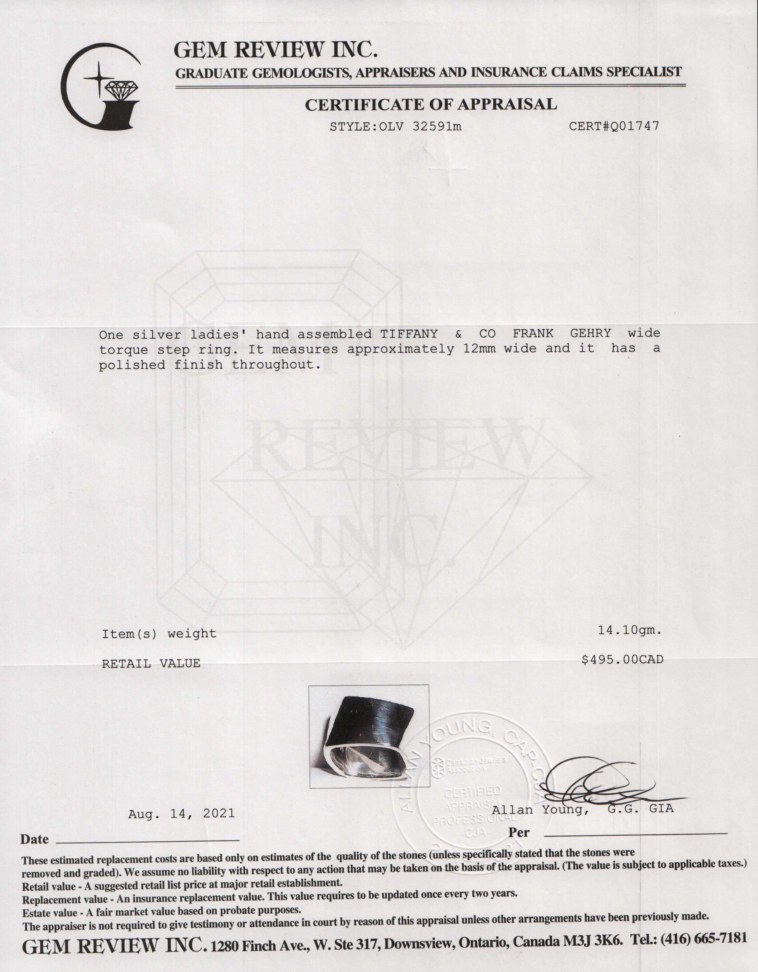 Tiffany & Co. Frank Gehry Torque Wide Ring