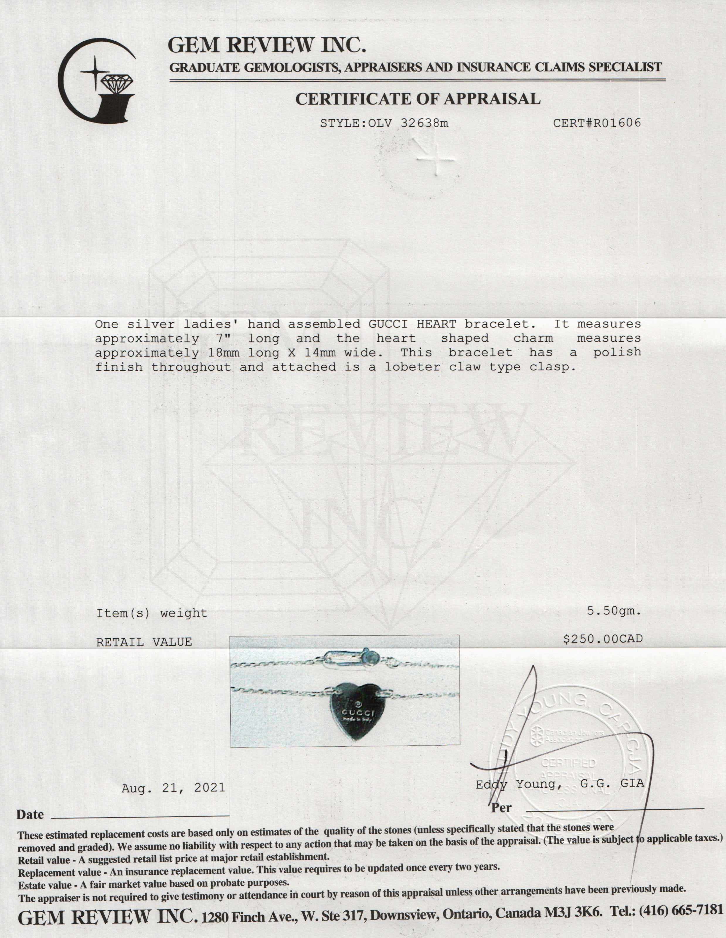 Gucci Heart Bracelet