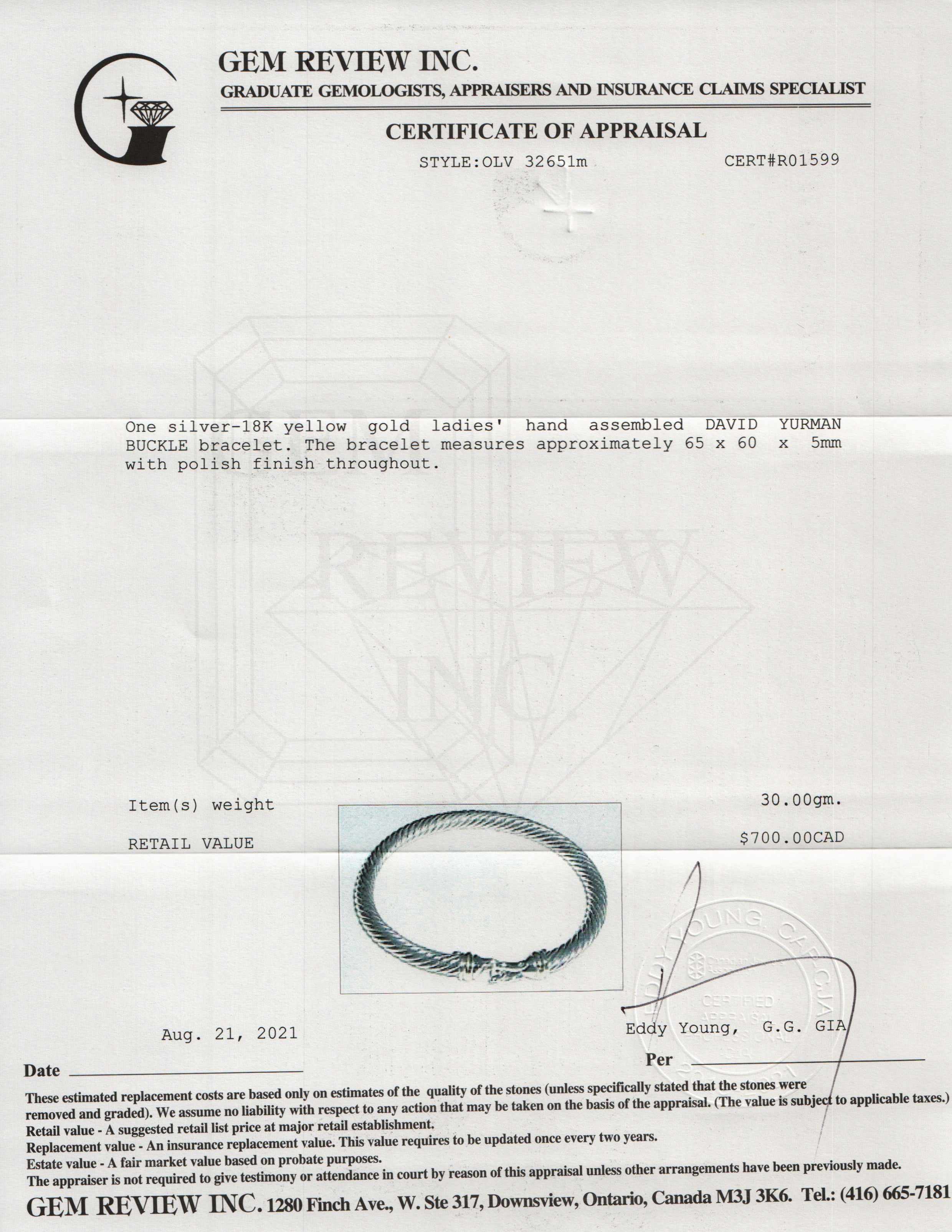 David Yurman Two-Tone Cable Classics Buckle Bracelet