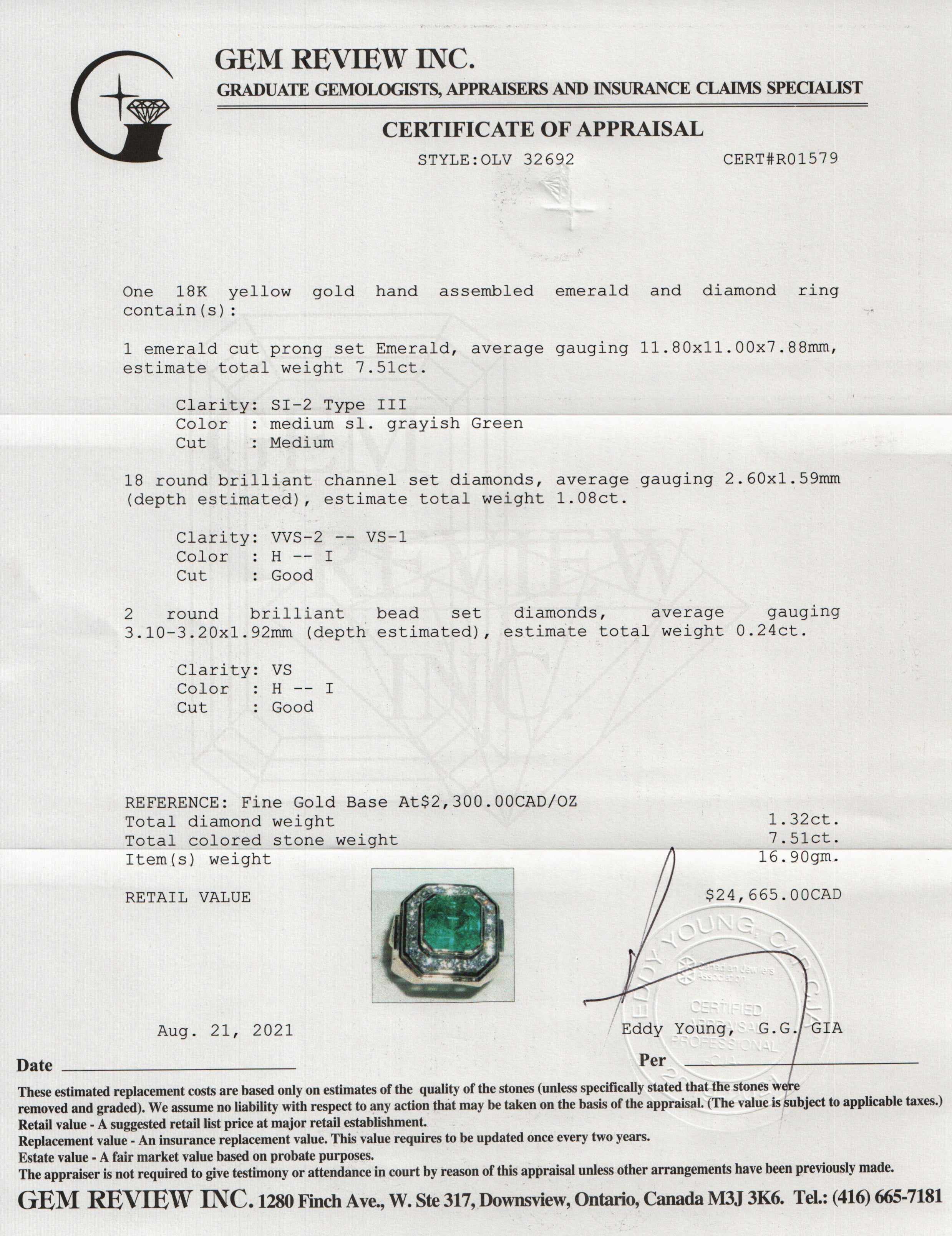 Emerald & Diamond Ring