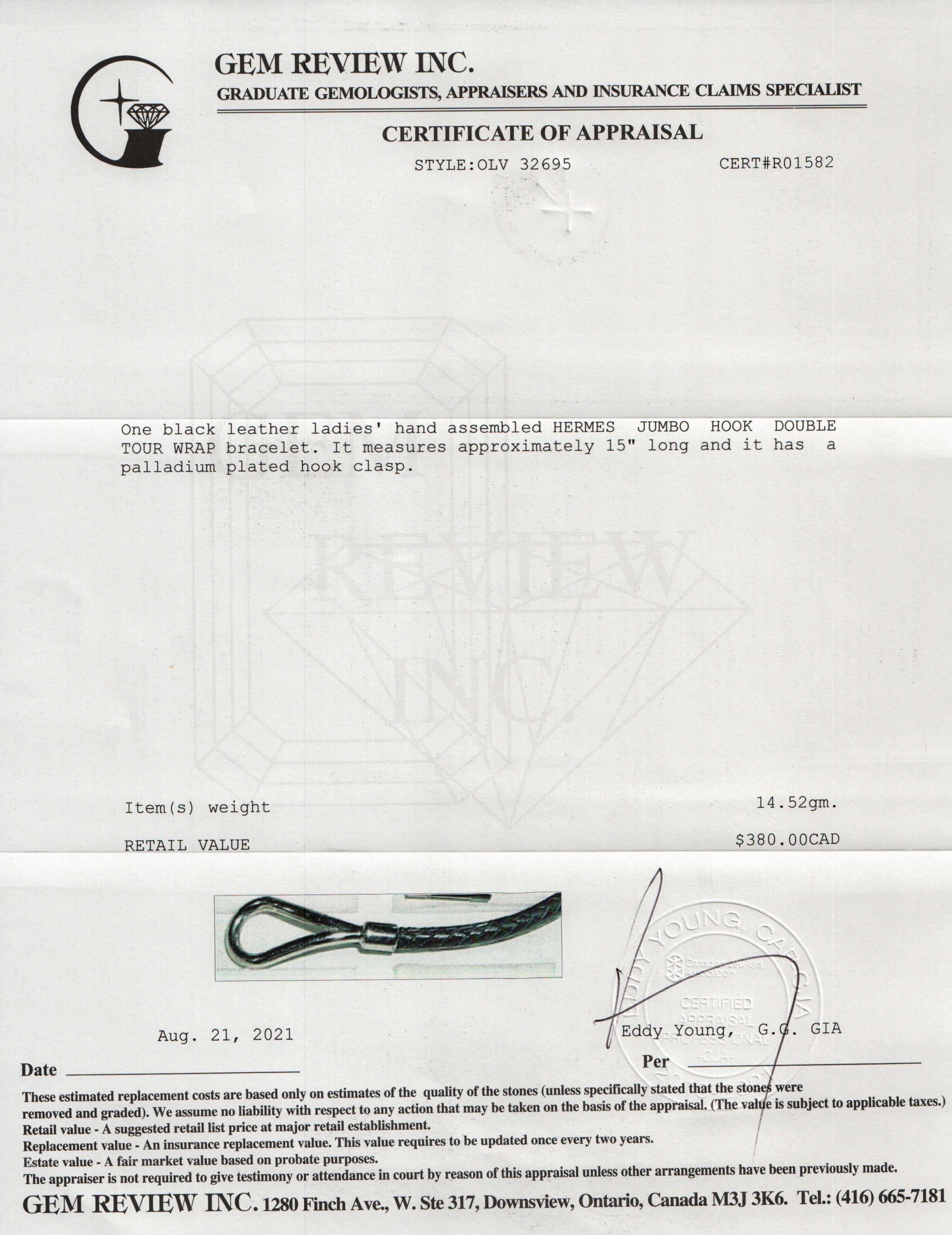 Hermes Jumbo Hook Double Tour Wrap Bracelet